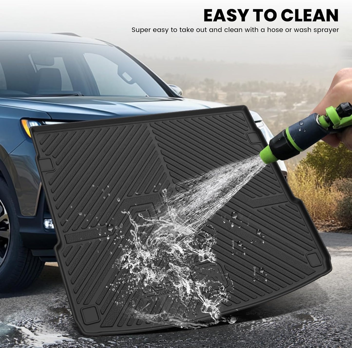 LASFIT Cargo Mat for Audi Q5/SQ5 2018-2025, Custom Fit All-Weather TPE Rubber Trunk Mat for Audi Accessories, Waterproof, Easy to Clean, Black