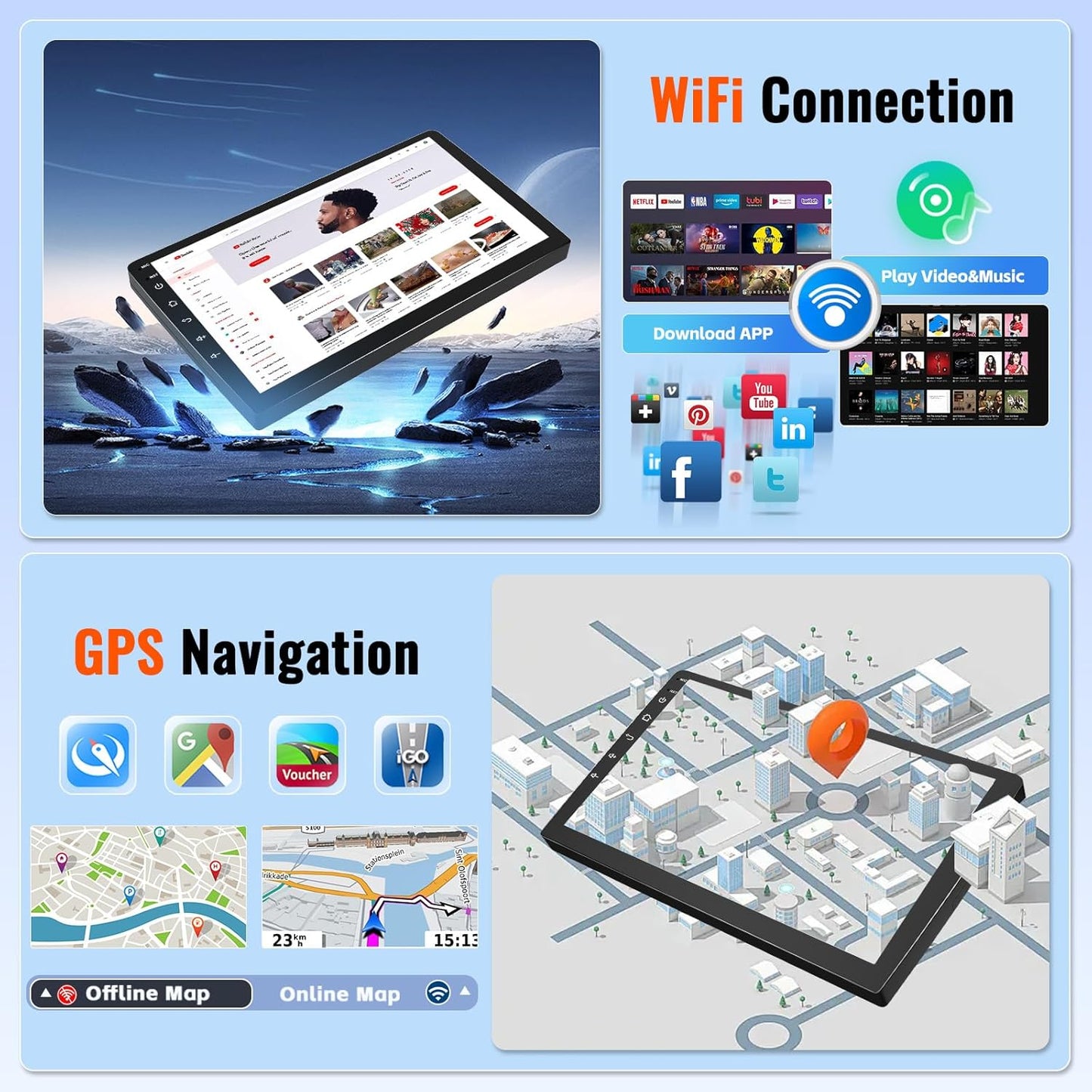 [2+64GB] Android 15 Car Stereo for Hyundai Accent 2010-2016 with Wireless CarPlay Android Auto, 9 Inch Touch Screen Car Radio for Accent with GPS WiFi, Bluetooth FM/RDS EQ 26UI AHD Rear Camera