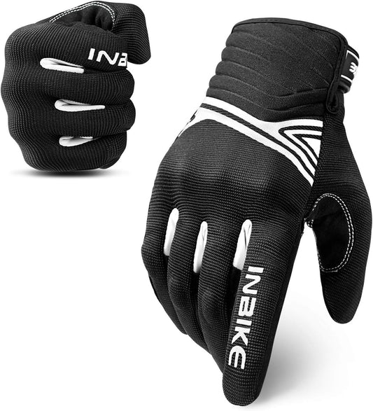 INBIKE Breathable Mesh Motorcycle Gloves Touchscreen with TPR Palm Pad Hard Knuckles