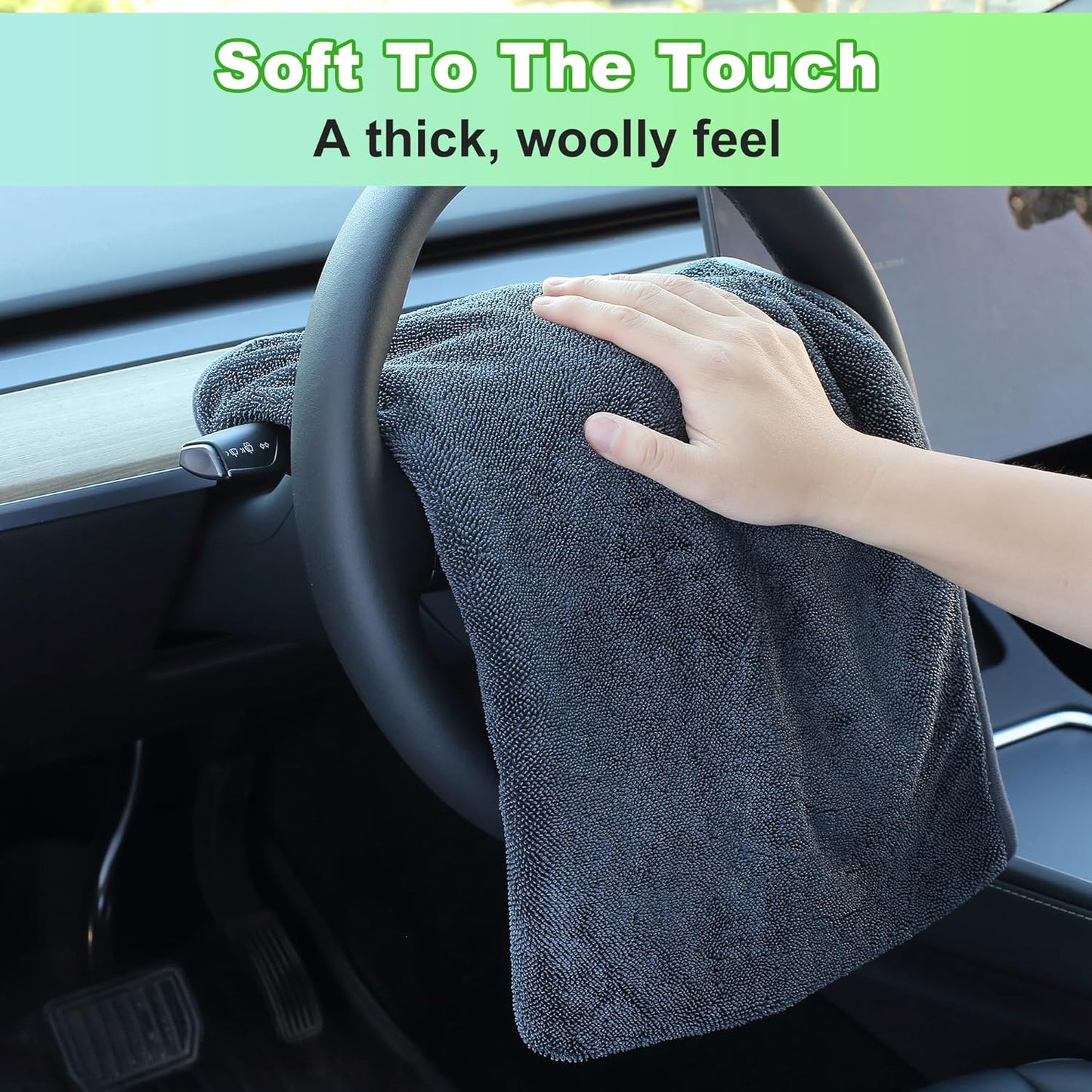 JOYMOOP Microfiber Towels for Cars, 2 Pack 35.4" x 23.6" Car Drying Towel, Dark Gray Reusable Car Towel, Quick Drying Car Microfiber Cleaning Cloth for RVs, SUVs, Trucks