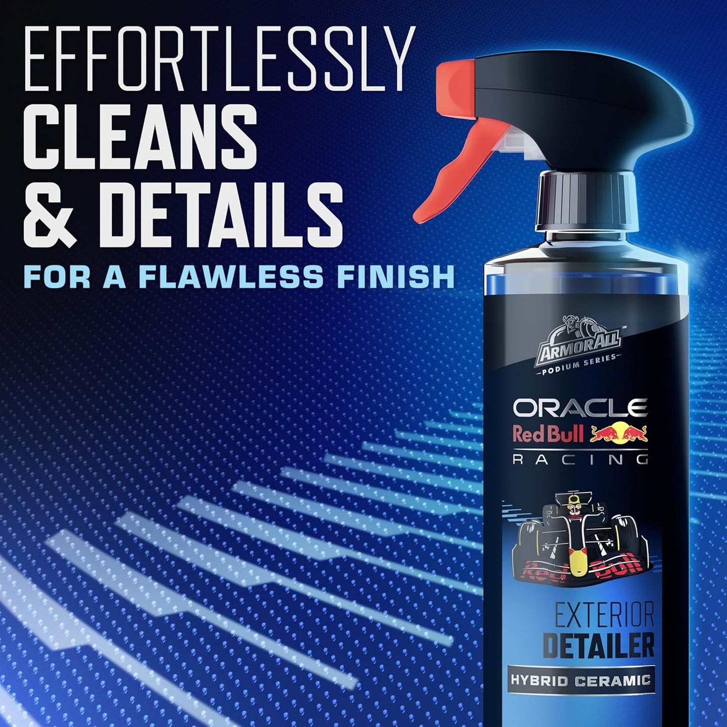Armor All Podium Series 3-Piece Exterior Car Detailing Kit Developed with Oracle Red Bull Racing, Includes Hybrid Ceramic Wash & Shine, Exterior Detailer Spray, and Tire Shine Spray, 16 fl oz Each