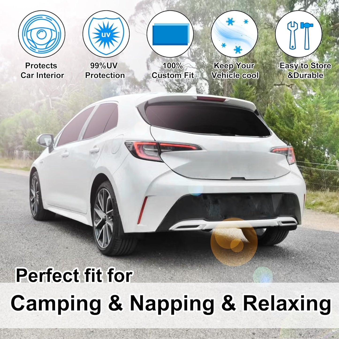 TINGLU Window Shades for Toyota Corolla 2014-2019 Accessories Car Side Full Windows Windshield Sun Shade Sun UV Rays & Privacy Protection for Camping Napping Relaxing 6PCS