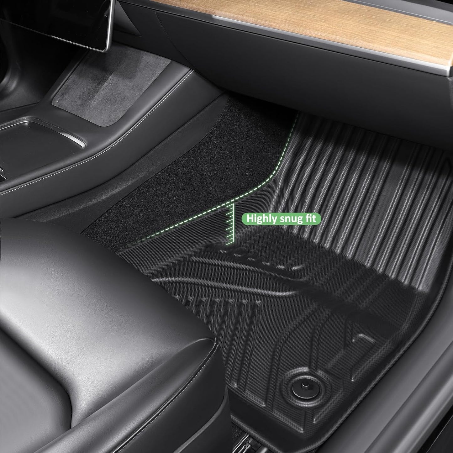 Car Foot Mats for Tesla Model Y with 4 TPE Materials On The Front and Rear Rows Suitable for All Weather Conditions Suitable for Model Y 2020-2024