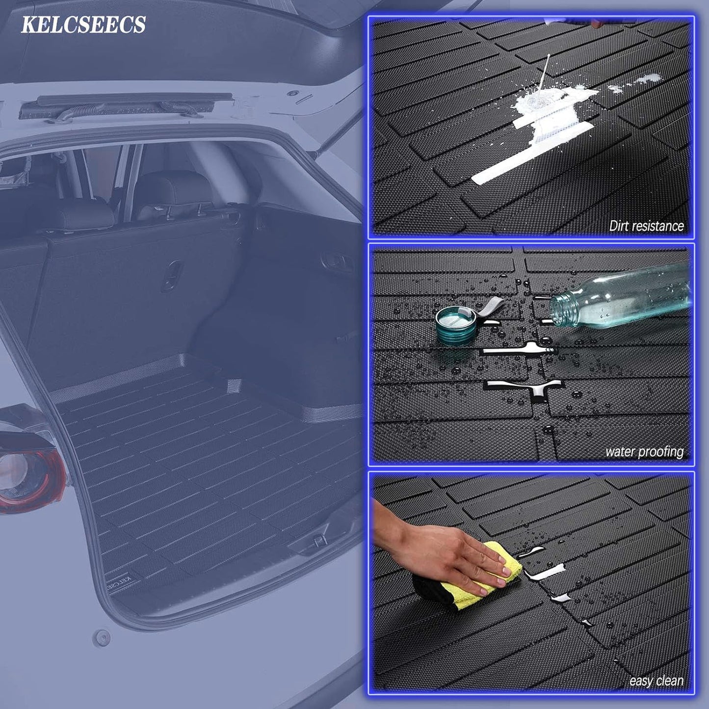 KELCSEECS Floor Mats & Cargo Liner Custom for 2025 2024 2023 2022 2021 2020 Nissan Sentra All Weather Floor Liners Car Mats Cargo Mat Nissan Sentra Floor Mats Trunk Mat Accessories Trunk Liner