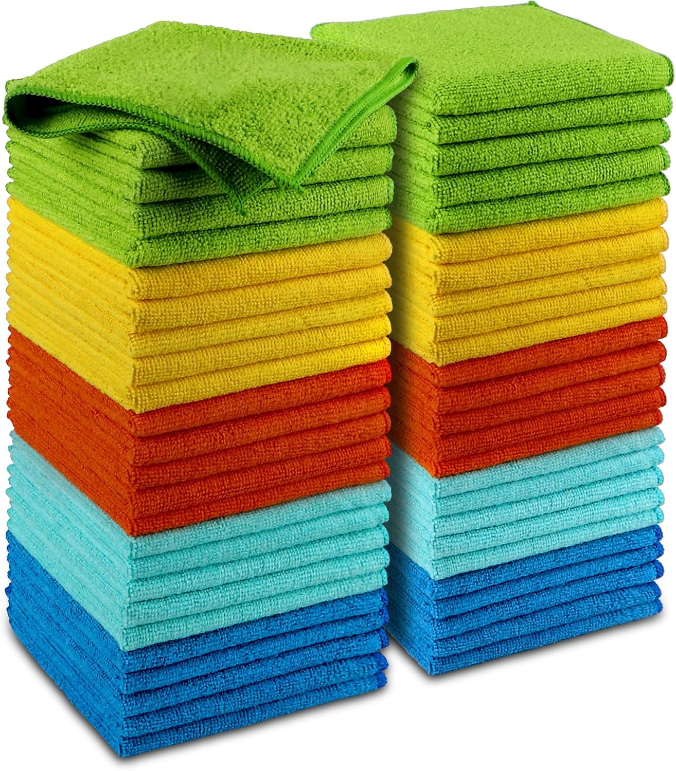 AIDEA Microfiber Car Cloths - 50 Pack Premium Absorbent Cleaning Towels for Cars, SUVs, House, Kitchen, Window, Gifts (12in x 12in)