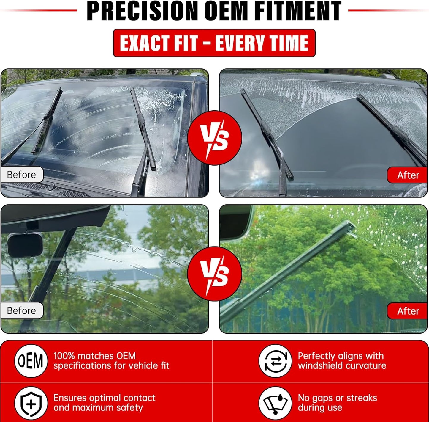 Windshield Wiper Blades Replacement for 2007-2015 Mazda CX9 CX-9 Original Factory Quality Front Rear Wipers Blade Set for My Car - 26" 17" 14" (Pack of 3)