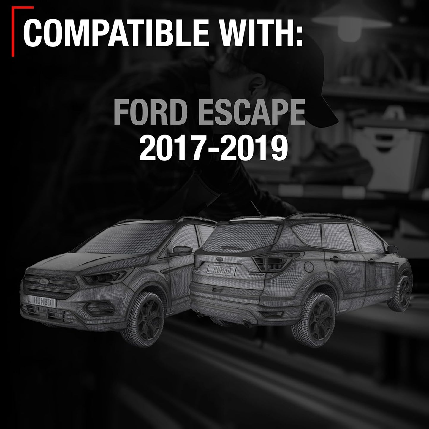 T1A Car Parking Sensors - Compatible with 2017-2019 Ford Escape - Front or Rear Bumper Parking Aid Sensor, Backup Reverse Parking Assist Kit - OEM EM2Z15K859C, 684-106, FO1078101