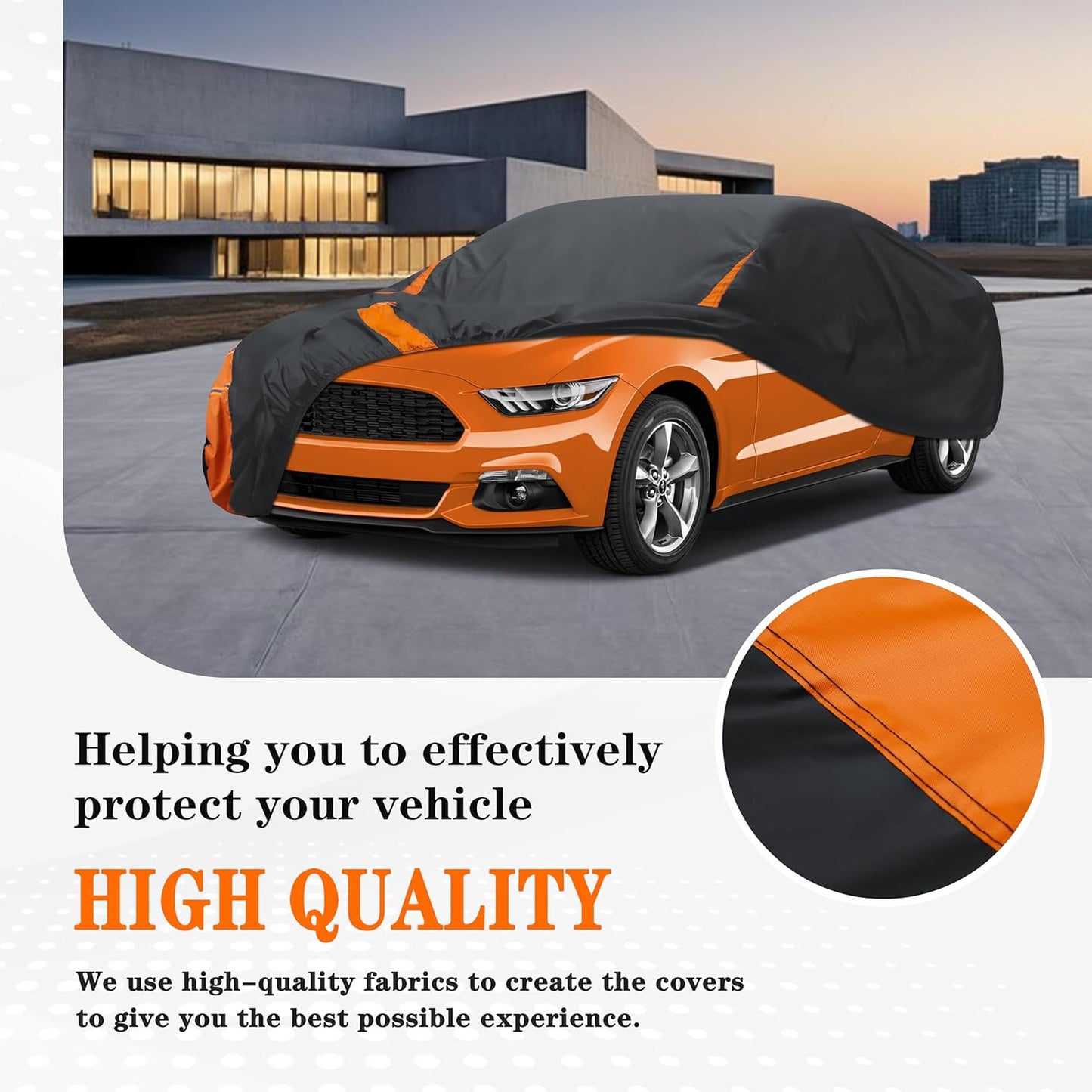 in Full Exterior Car Cover All Weather, Waterproof，UV Resistant, Dustproof Fit BMW 8 Series,Buick Reatta,Chevrolet Camaro,Pontiac Firebird,Honda Clarity,Mustang,GT-R,Subaru WRX etc. Size C4