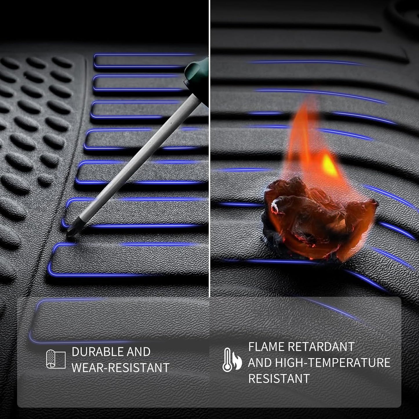 KELCSEECS® Floor Mats & Cargo Liner Custom for Hyundai Elantra 2017-2020,All Weather Protection TPE Floor Liners Front& Rear Row Full Set Elantra Accessories Black