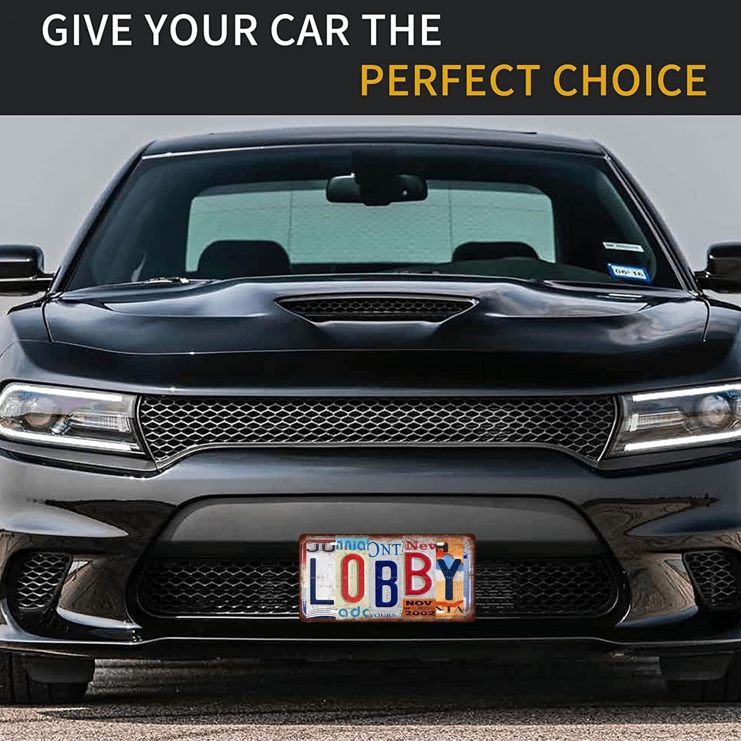 LOBBY Vintage Metal Tin Sign License Plate Bar Cafe Garage Cave Home Room Wall Bathroom Farmhouse Garden Porch Patio Decor, 12 x 6 Inch