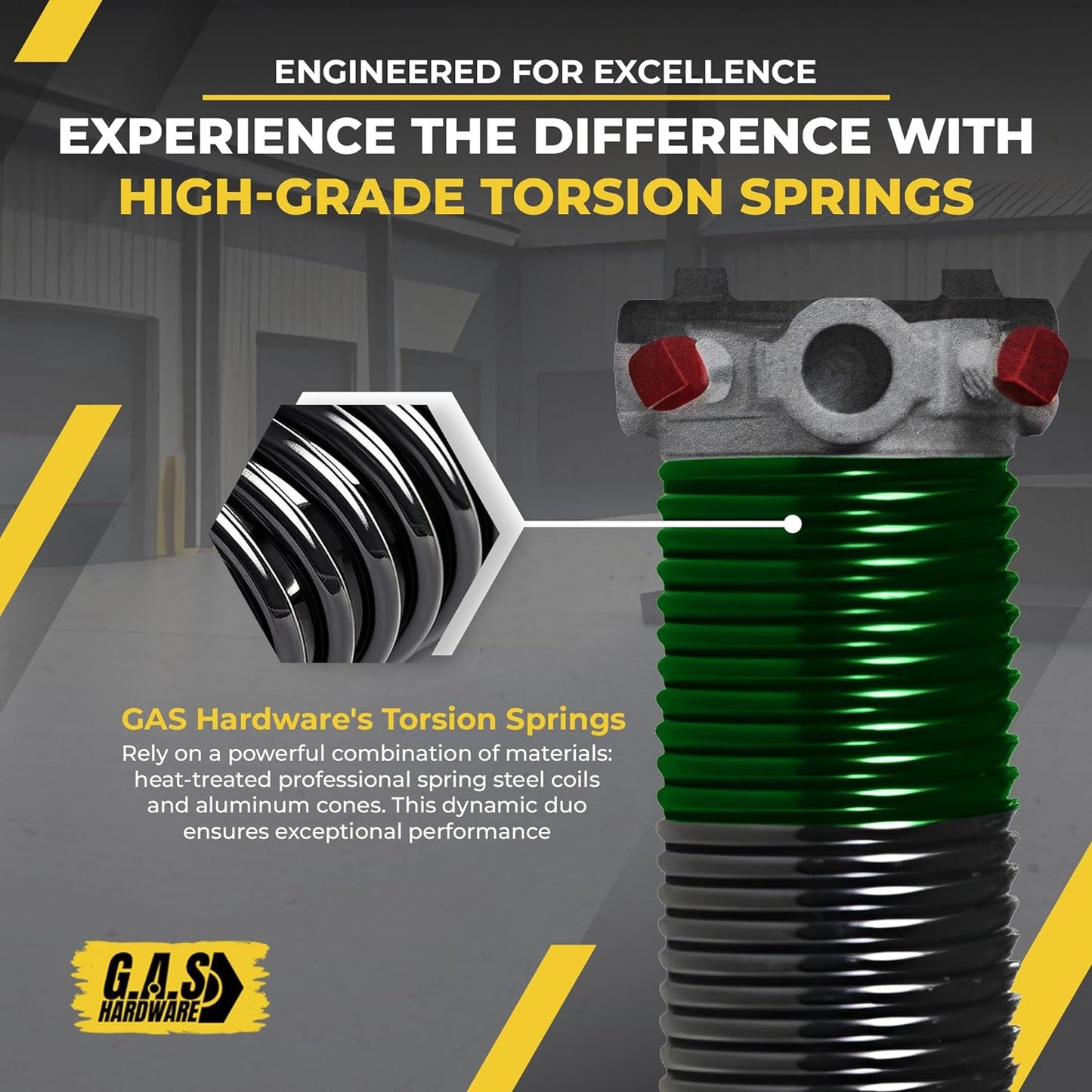 Garage Door Torsion Spring 243x1.75x38 Includes 1” Steel Bearing, Non-Slip Gloves, and Winding Bars for Left and Right Side of Garage Door Precision E-Coating 5-Year Warranty Min. 30,000 Cycles (Pair)