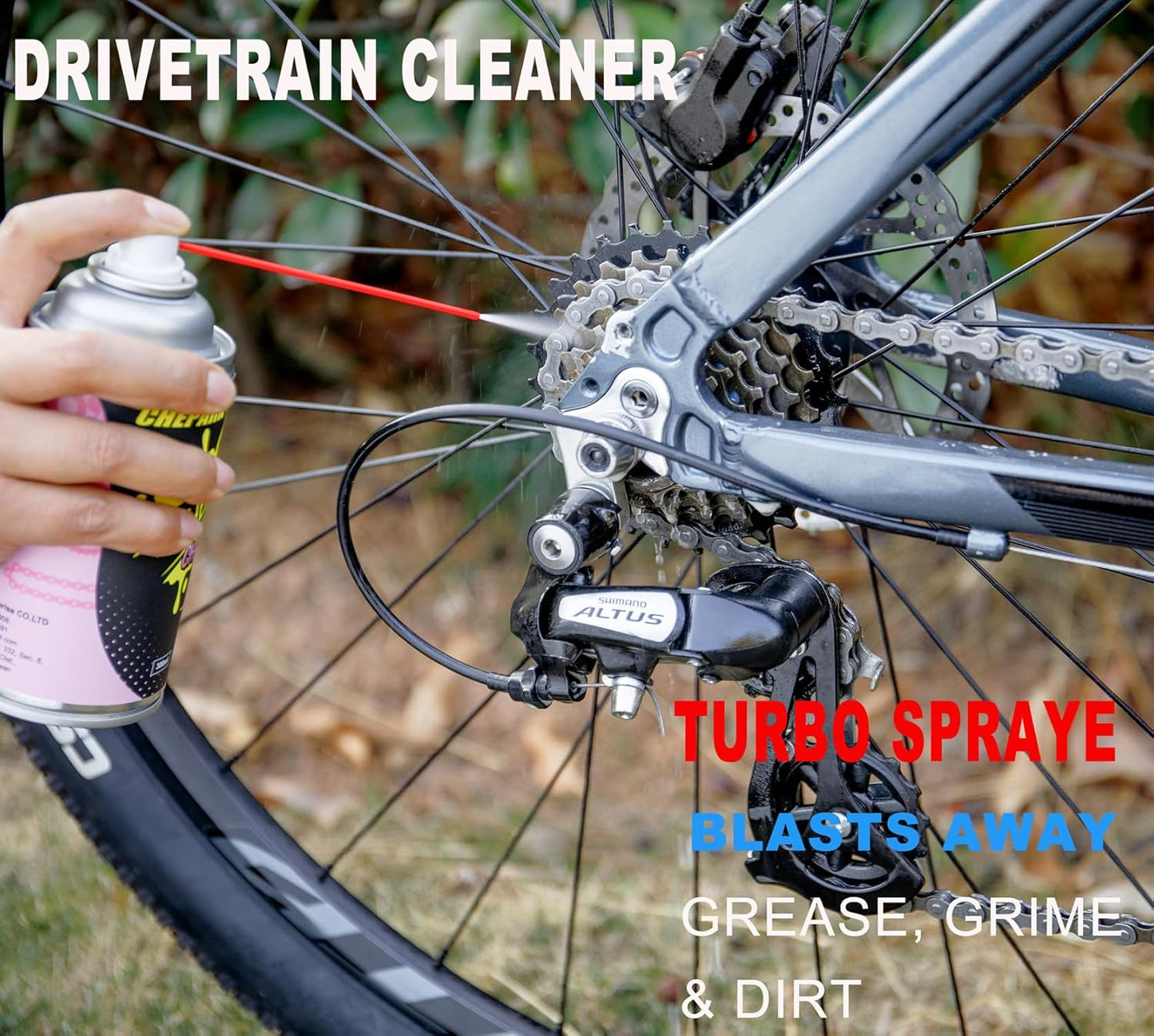 Cleaning Kit-Bike Wash & Drivetrain Essentials Kit with bike clean,Bicycle Degreaser,dry Lubricant,Cleaning Brush Tool-Bike Maintenance for Mountain Road Gravel Bikes