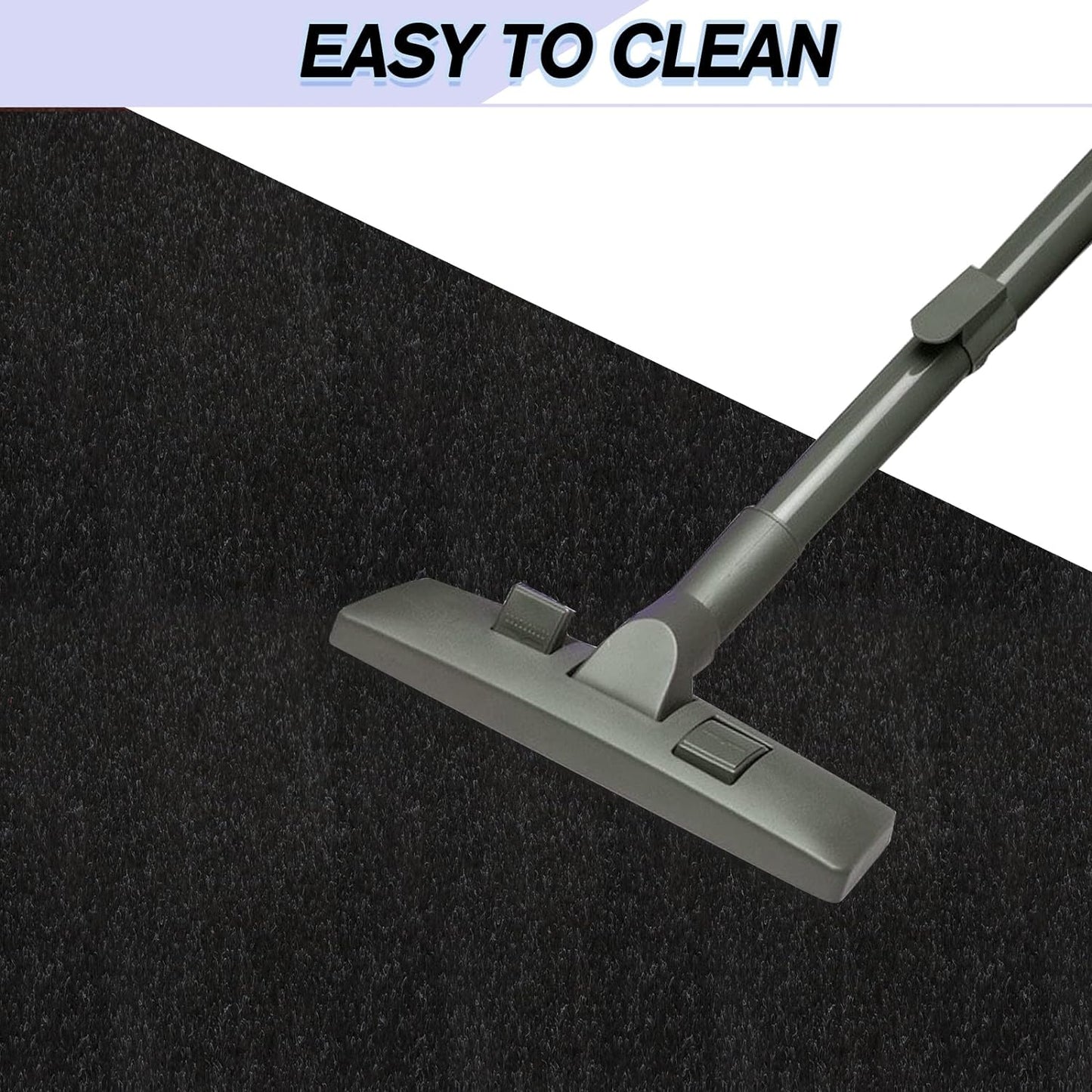 Custom Size Backed Non-Slip Area Rugs Runner, Easy Clean, Waterproof Runner Rugs for Hallway Entryway, Kitchen, Laundry, 2FT x 41FT, Black