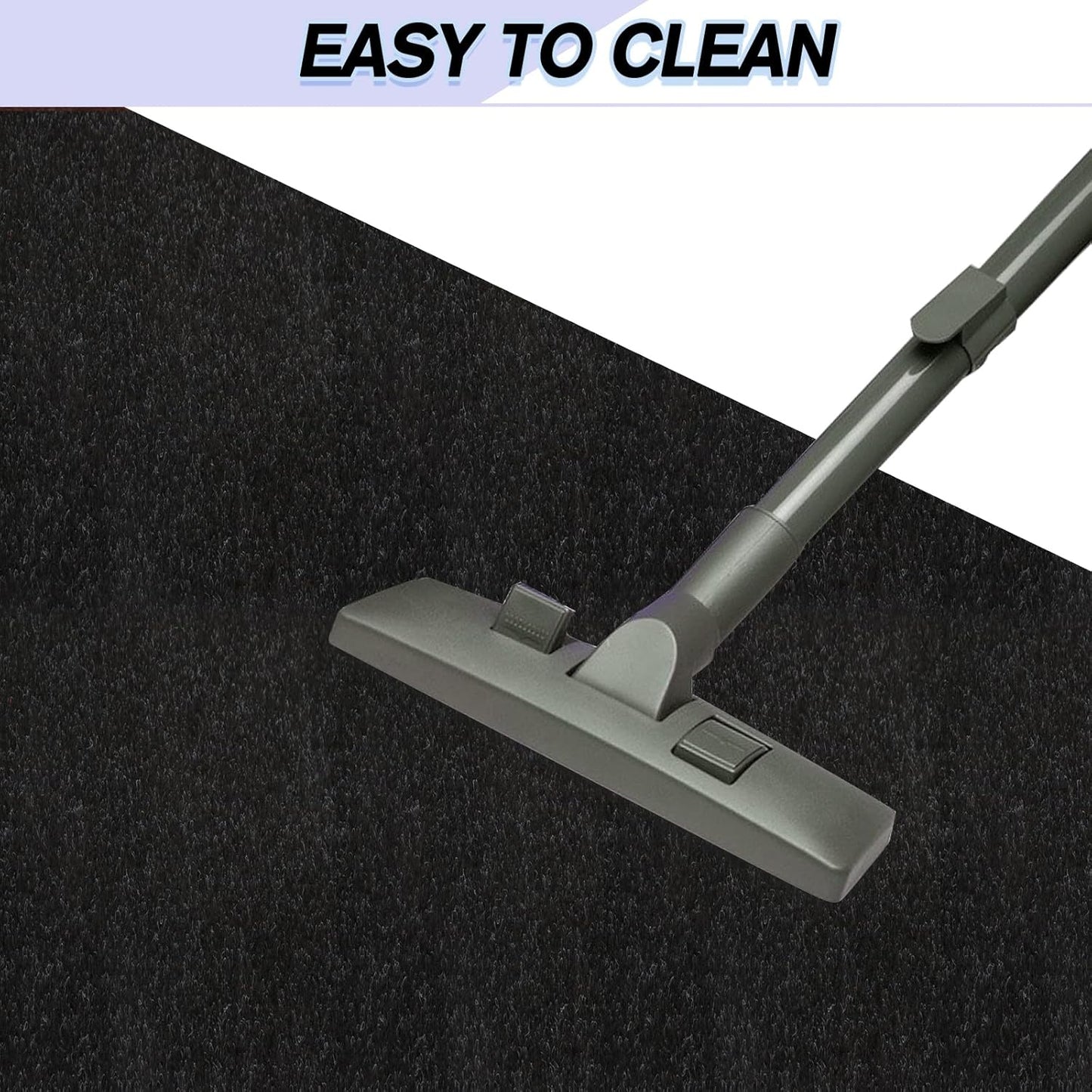 Custom Size Backed Non-Slip Area Rugs Runner, Easy Clean, Waterproof Runner Rugs for Hallway Entryway, Kitchen, Laundry, 3FT x 50FT, Black