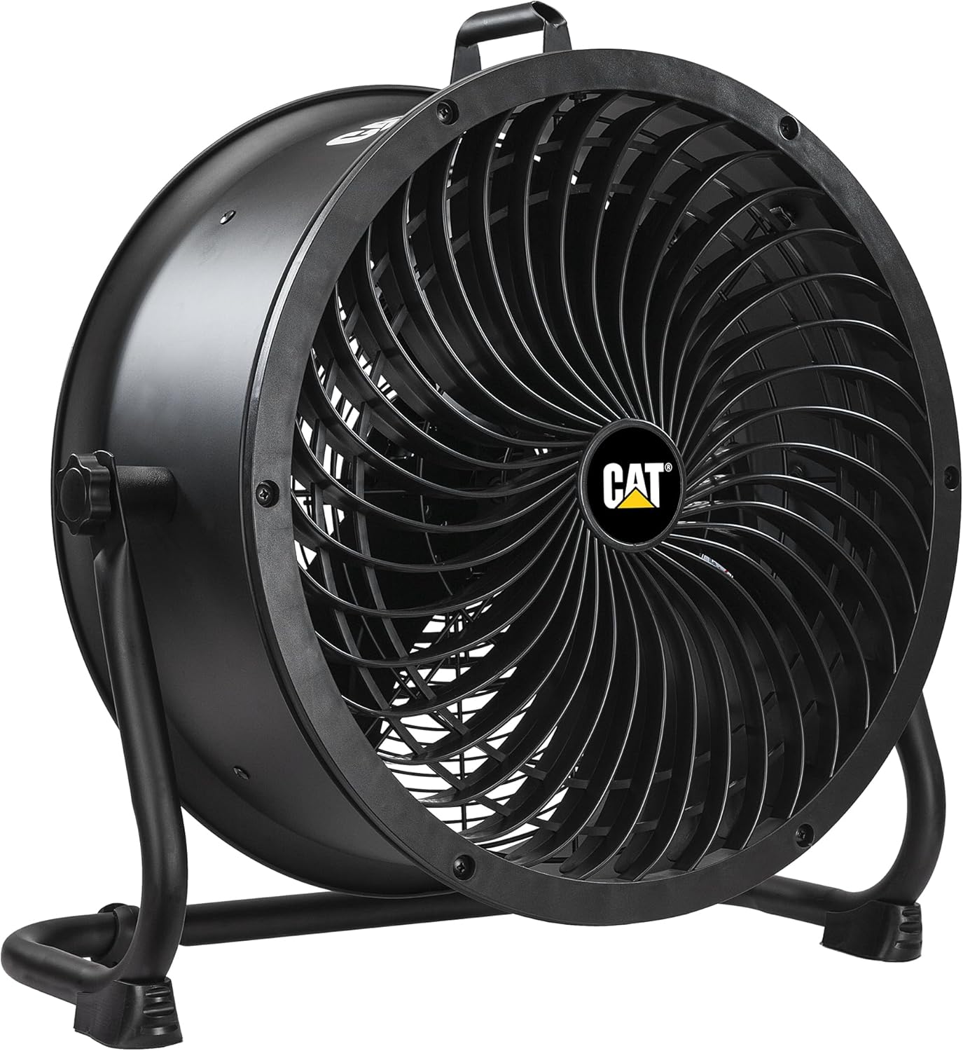 CAT by CATERPILLAR HVD-18AC - 18-inch High-velocity Drum Air Circulator Fan with 360-degree Pivoting Head and Dual Ball Bearing 4-speed Motor, Black…