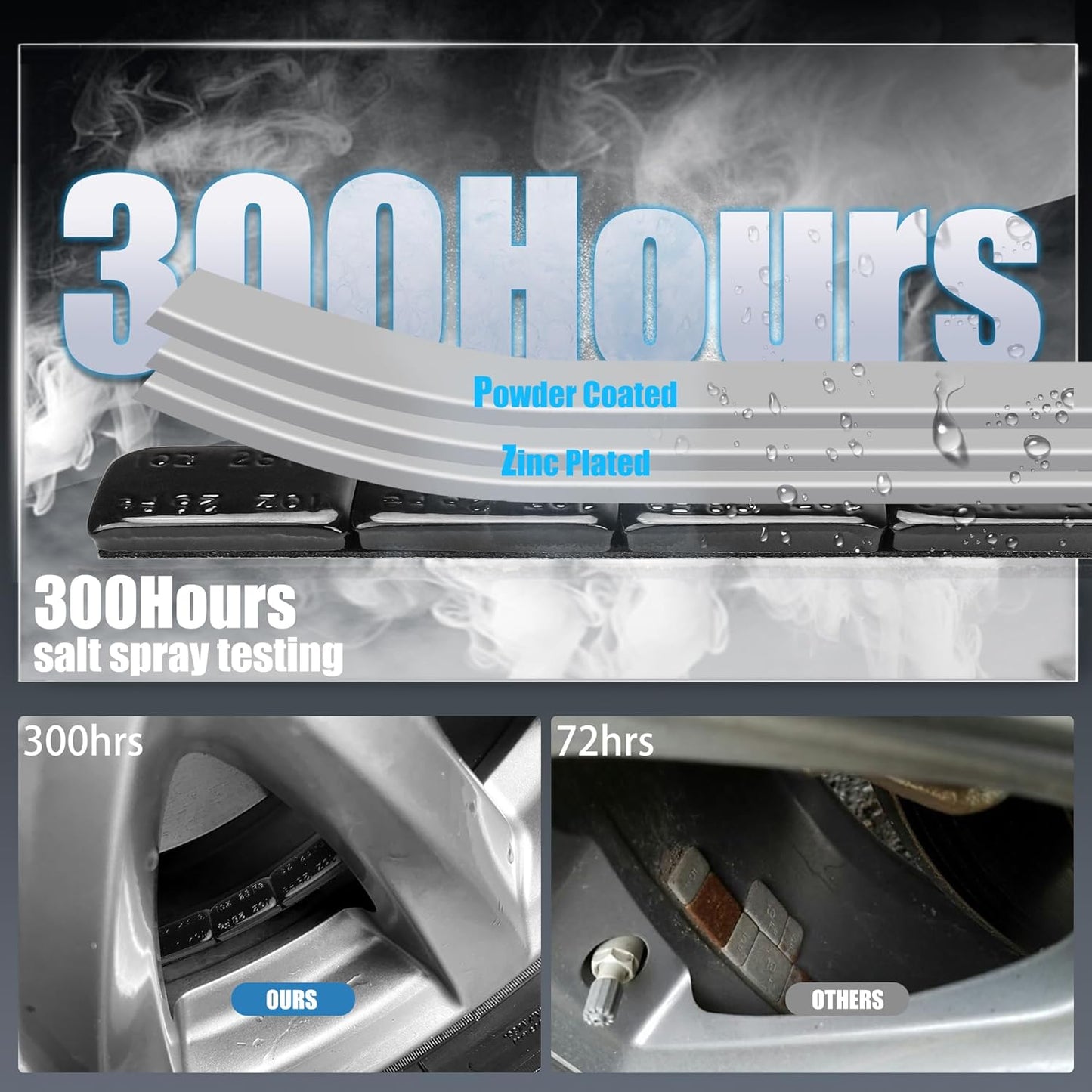 1oz Adhesive Wheel Weights, 1 oz Black Stick on Wheel Weights,A Box of 18 Strip, 4 Segments one Piece (72 Oz Pack)