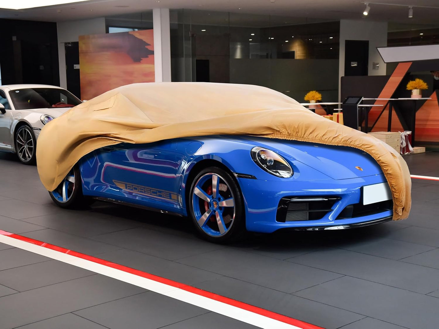 Heavy Duty Outdoor Car Cover Custom Fit for Porsche 911,Windproof All Weather Waterproof Sun Rain UV Dust Snow Protection Outdoor Car Covers