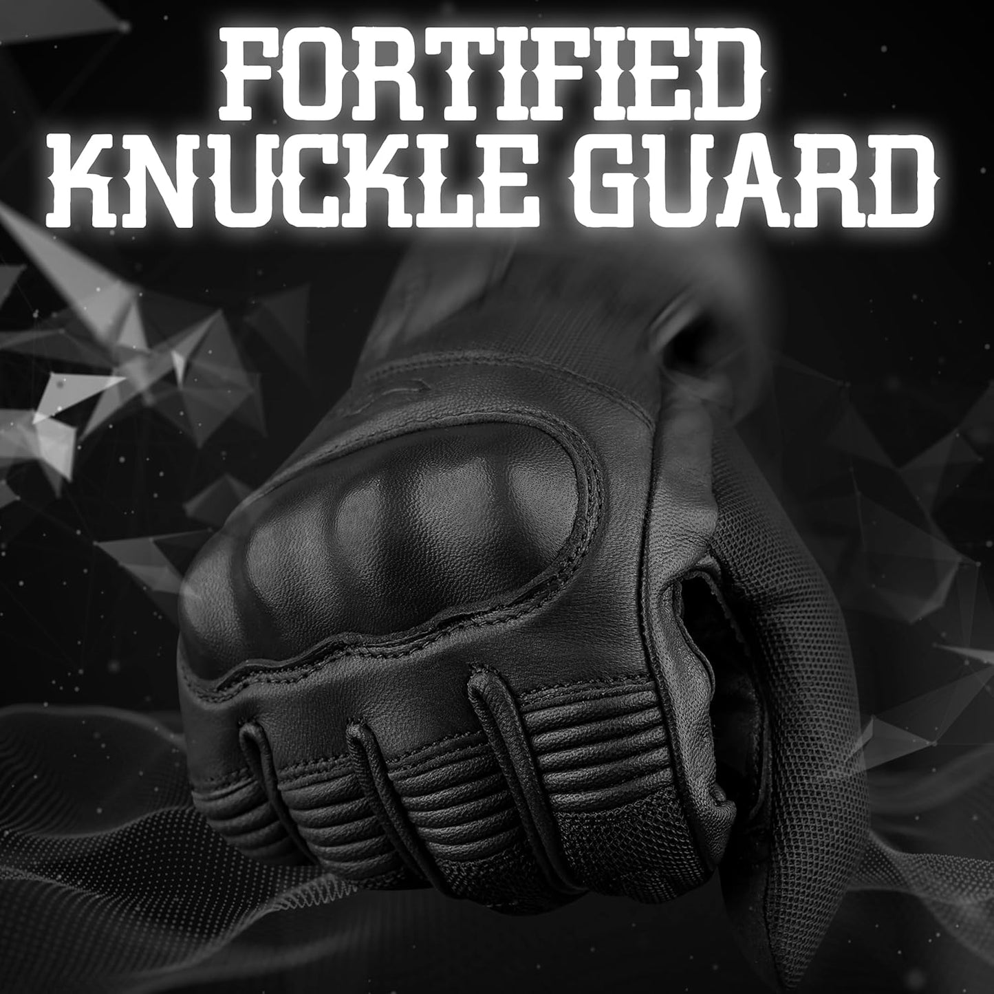 J.A.G. Motorcycle Gloves - Premium Leather Perforated Motorcycle Gloves for Men with Knuckle Protection | Touchscreen Motorbike Riding Gloves