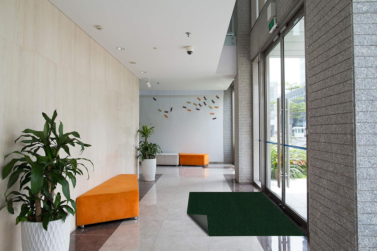 KOECKRITZ Heavy Duty Durable All Weather Indoor/Outdoor Non Slip Entrance Mat Rugs and Runners for Office Business Building Home Garage Front Door (3' x 16', Green)