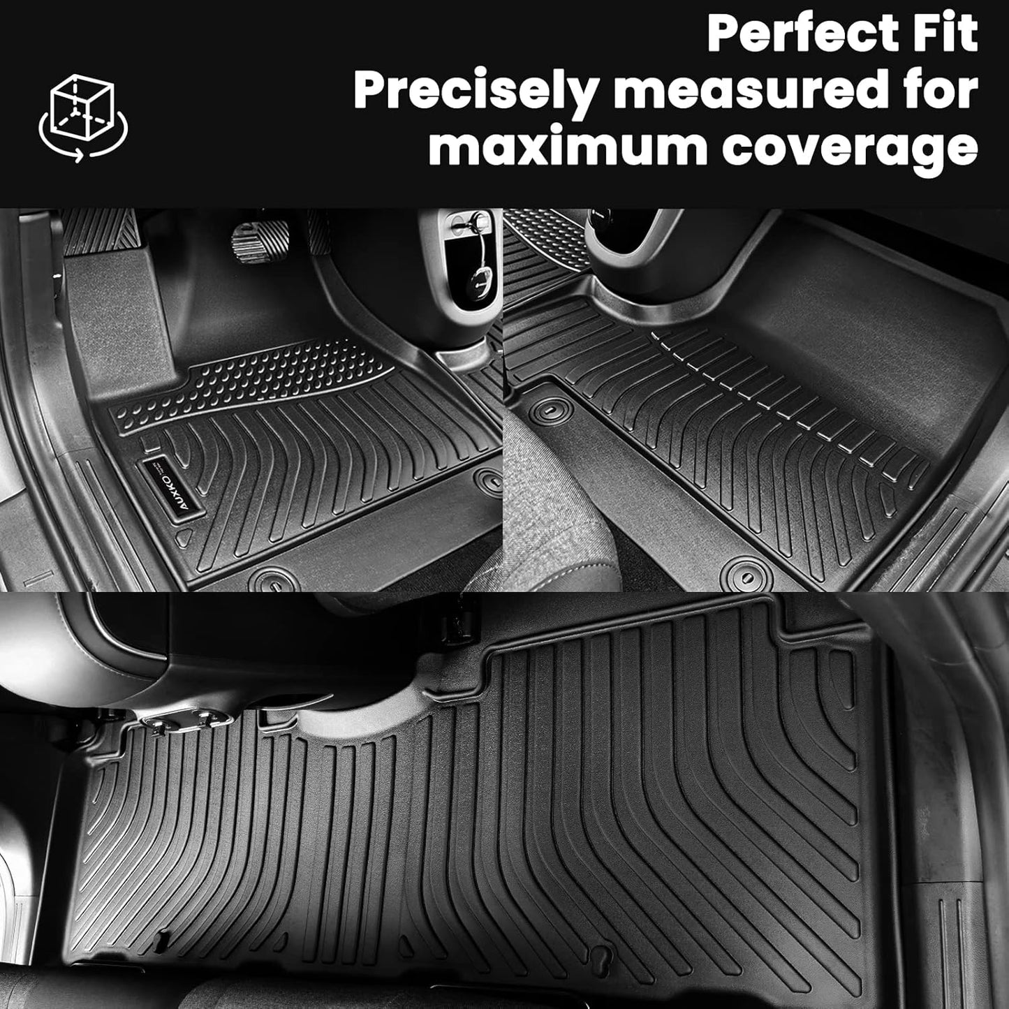 Auxko All Weather Floor Mats Fits for Honda CR-V 2023 2024 2025 2026 (Include Hybrid) TPE Rubber Liners Accessory for Honda CRV 2023 2024 2025 2026 Odorless Anti-Slip Mats Black