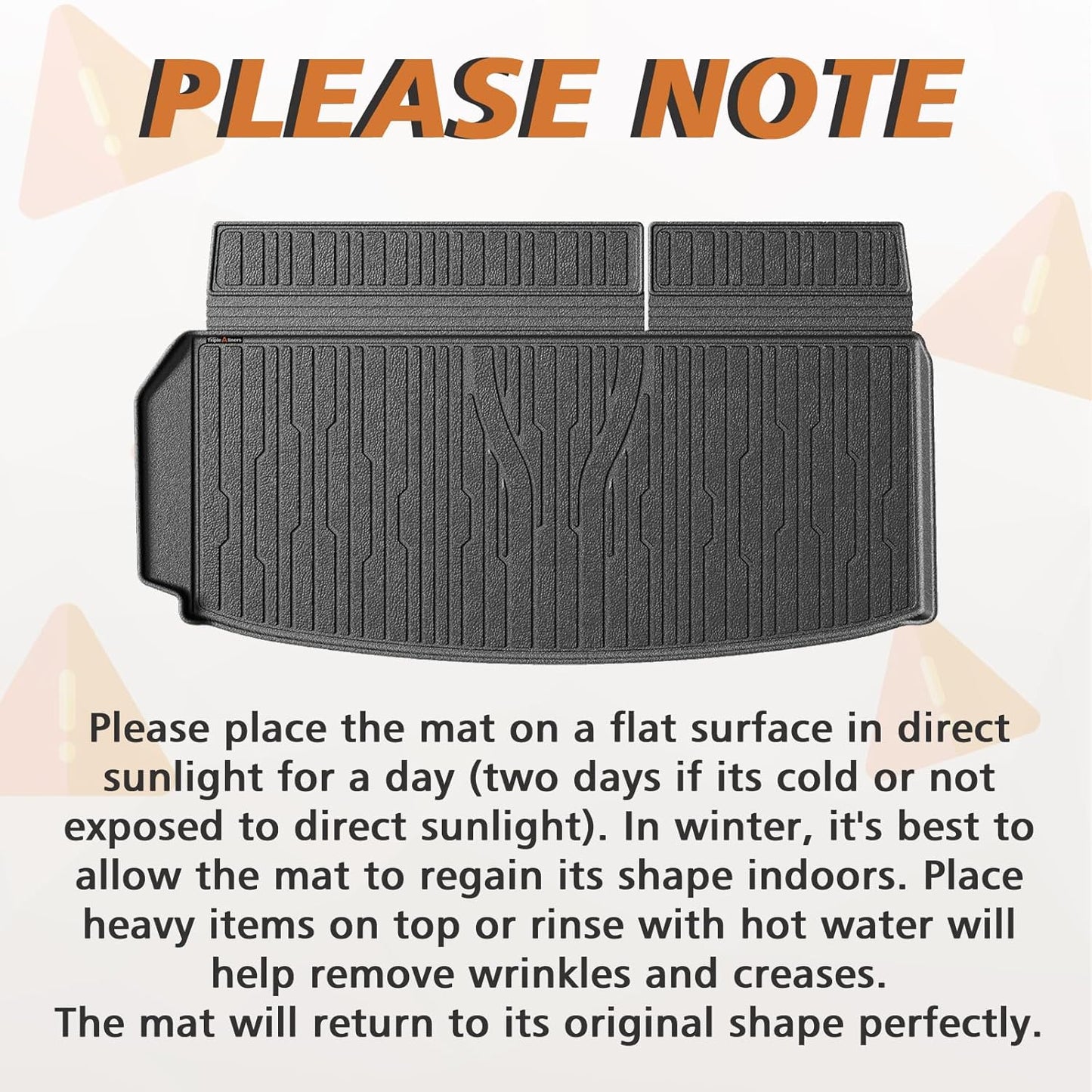 TripleAliners Trunk Floor Mat All Weather Liner Compatible with 2024+ GMC Acadia/Chevy Traverse & 2025 Buick EnclaveAccessories Custom Fit Protection Car Liner TPE Rear Trunk Floor Mat