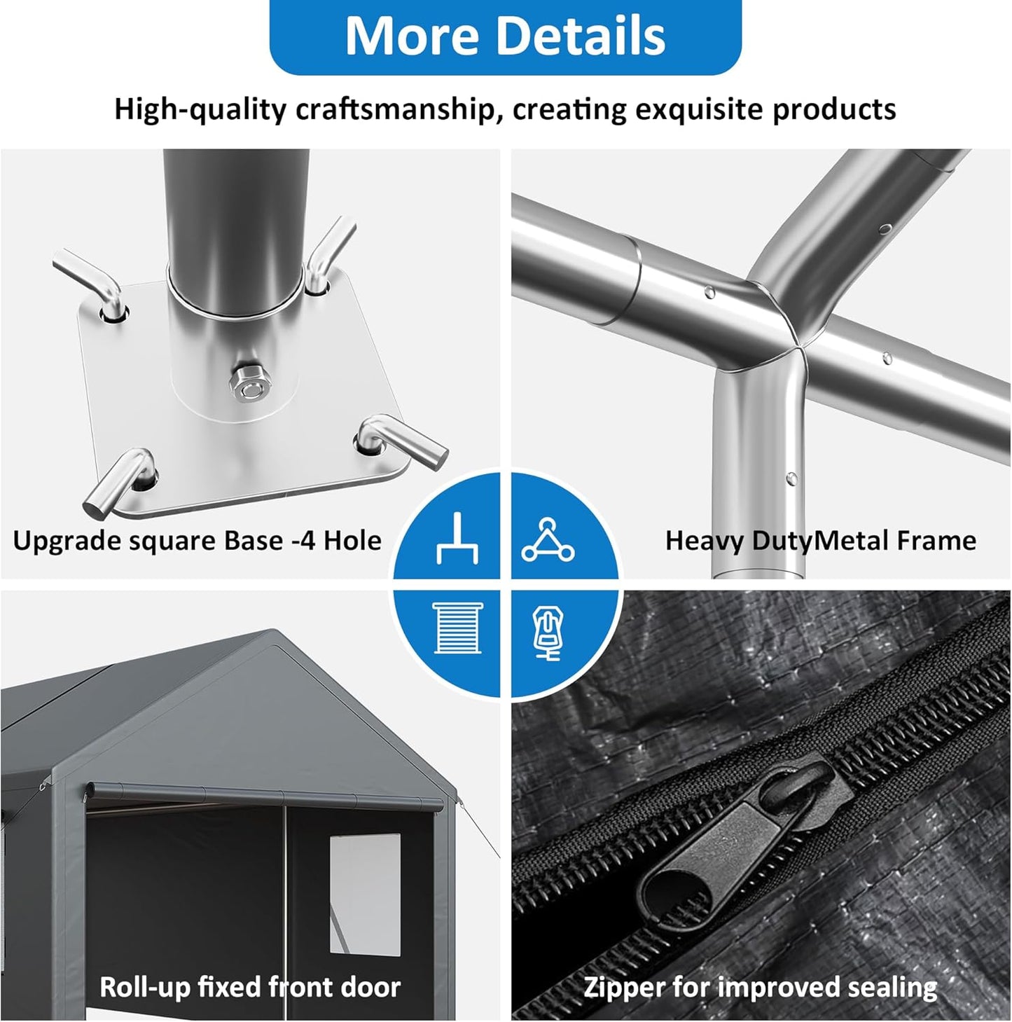 Polar Aurora 13x25 FT Carport, Carport Canopy, Heavy Duty Car Port with 2 Side-Opening Door & Roll-Up Windows, Portable Garage for Car, Truck, Boat, Motorcycle