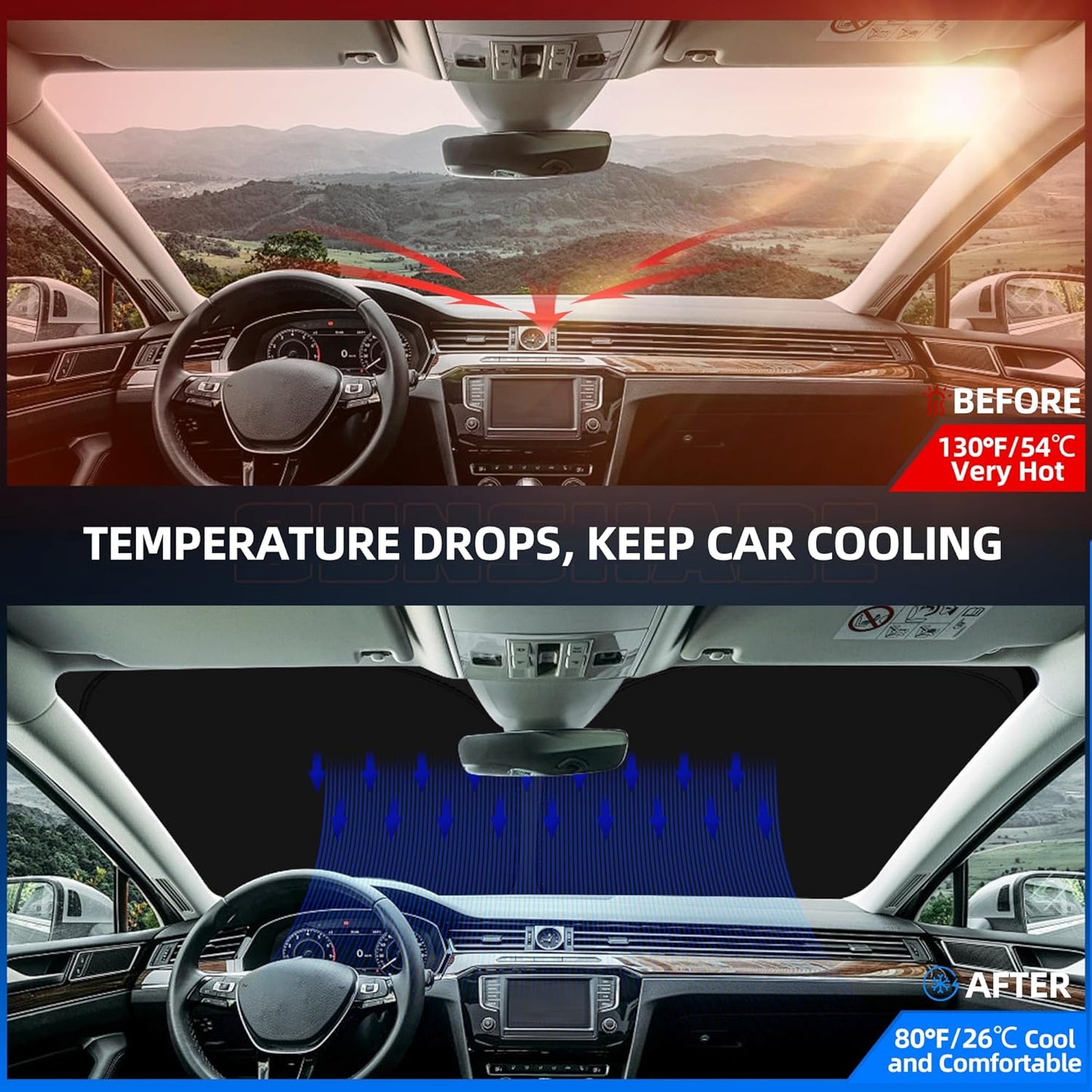 Windshield Sun Shade for Ni-ss-an Titan 2020-2025 Foldable Sunshade Custom Fit Front Window Car Interior Accessories Protector Blocks UV Rays