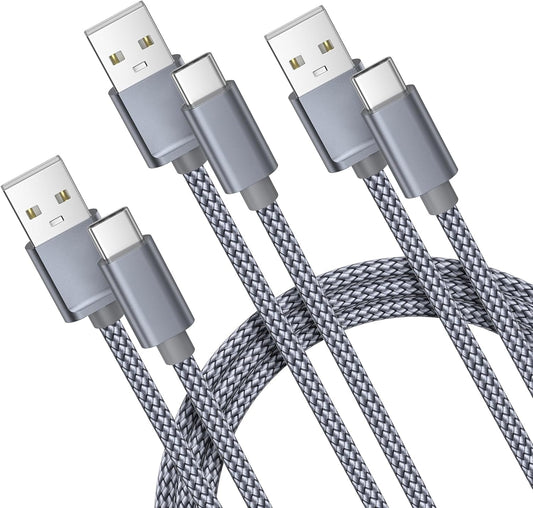 Basesailor USB Type C Charger Cable 3-Pack 3.3/6.6/10FT,Charging Power Cord for Kindle Fire HD 7 12th 2022,10 9th 2019,HD 8 10th 2020,11th 2021 Generation,Samsung Galaxy A03s A13 A53 S10,Steam Deck