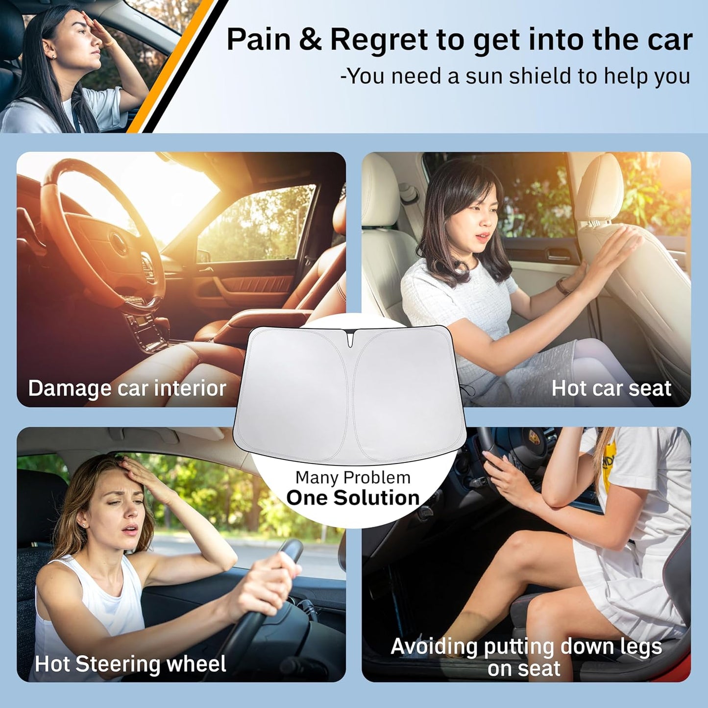 Econour Windshield Sun Shade for 2016-2021 Hyundai Tucson Window Sun Visor Protector Foldable Blocks UV Rays Keep Your Car Cooler (Not for 2022 Tucson)