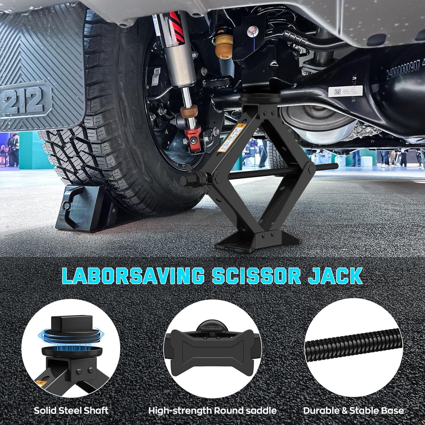 2.5 Ton Car Jack Designed for Mercedes Benz, Scissor Jack for Benz Vehicle with 2PCS Jack Pad, Tire Changing Kit Compatible with Mercedes Benz A B C E R S Class CLA CLC CLK GL GLA G GLE GLC M