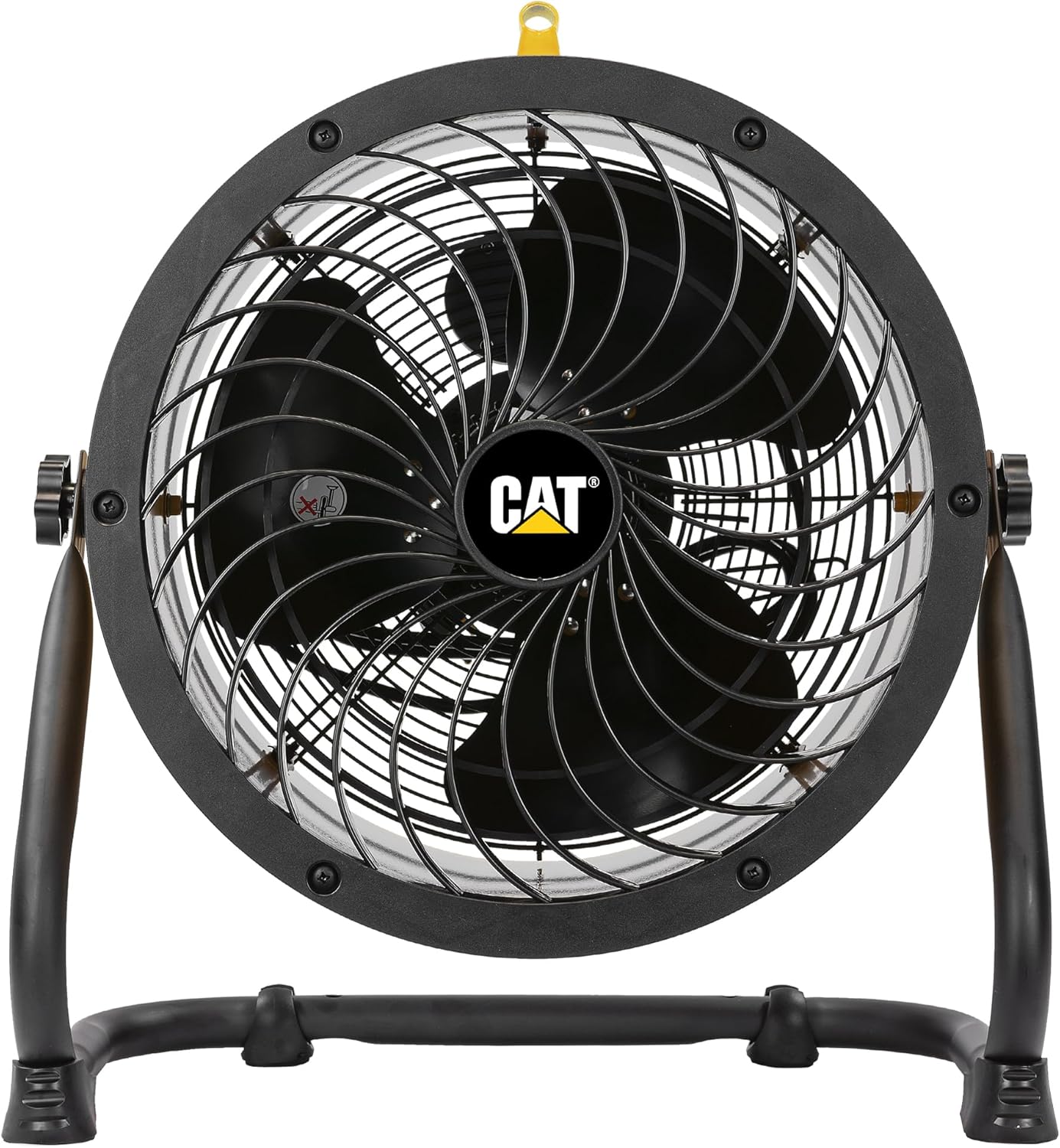 CATERPILLAR (HVD-14AC) High Velocity 14" Drum Air Circulator Fan with Heavy Duty Industrial Grade 360-degree Adjustable Drum Head, and 2300 CFM Dual Ball Bearing 4-speed Motor, Yellow