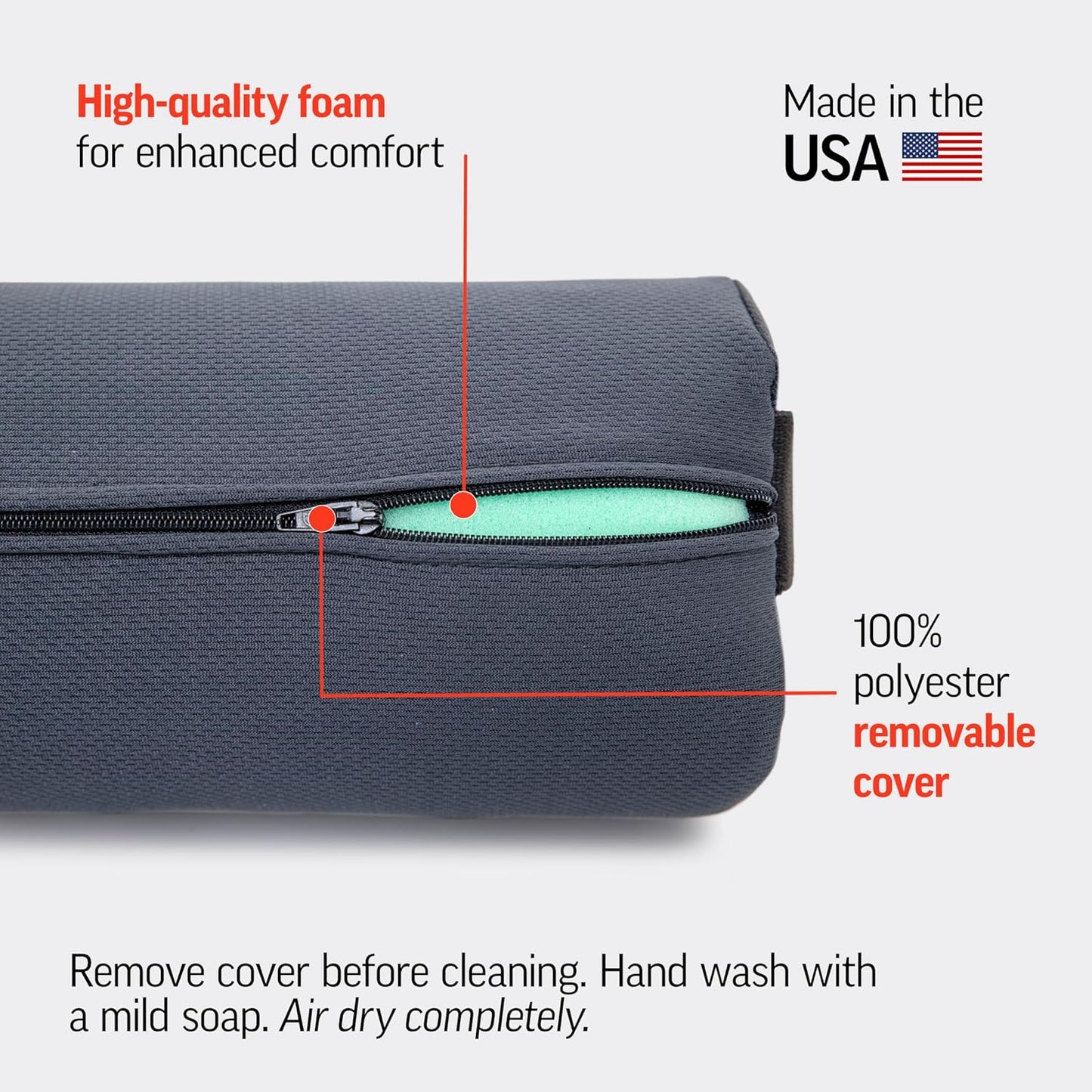 OPTP The Original McKenzie Lumbar Roll – USA-Made Low Back Lumbar Support for Office Chair & Car Seat Back Support Cushion. The Preferred Lumbar Pillow by Physical Therapists - Firm Density