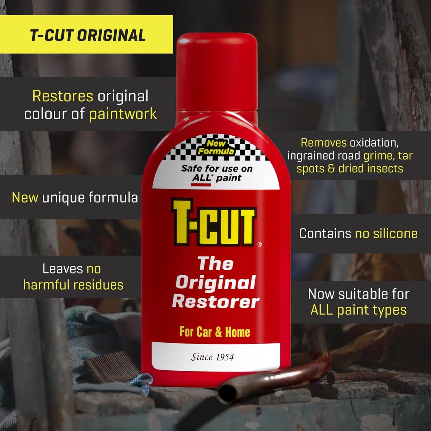 T-Cut Original Car Paintwork Restorer & Scratch Remover, 10.5 Fl Oz