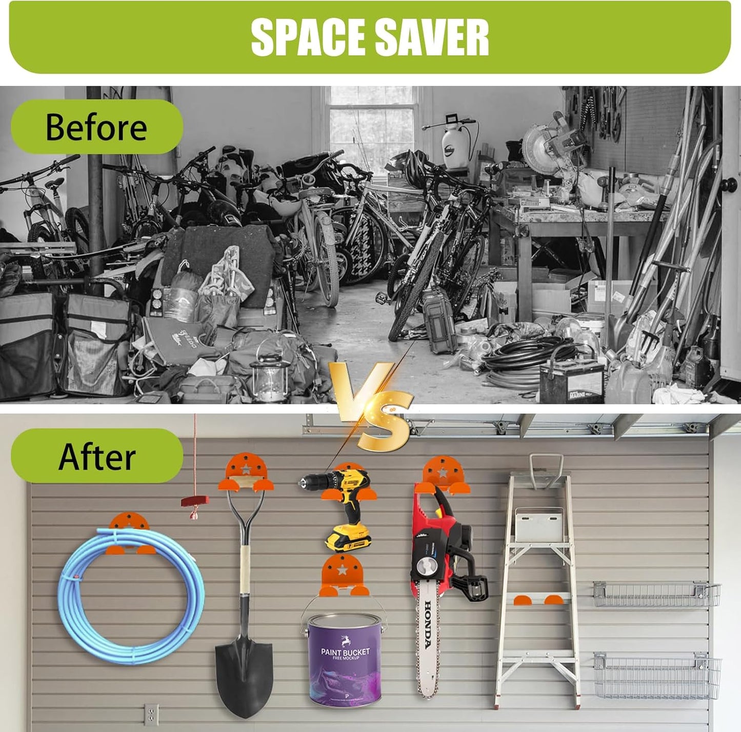 MusixiA Garage Organizer Trimmer Rack,2 Pack Heavy Duty Weed Eater Hanger,Trimmer Hanger for Grass Trimmer, Hedge Trimmer Trimmer Power Tool Organizer Wall Mount