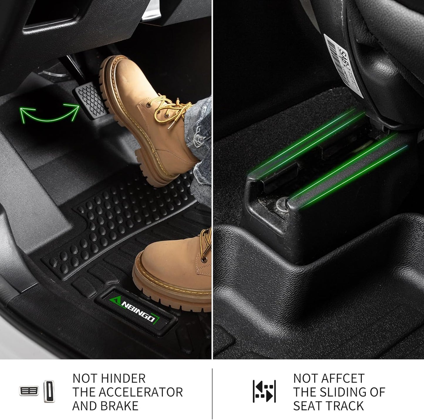 ANBINGO®-Floor Mats & Cargo Liner Custom for 2010-2015 RX / RX350 / RX450h All Weather Protection TPE Heavy Duty Non-Slip Automotive RX Floor Liners Fits Full Set RX350 Accessories, Black