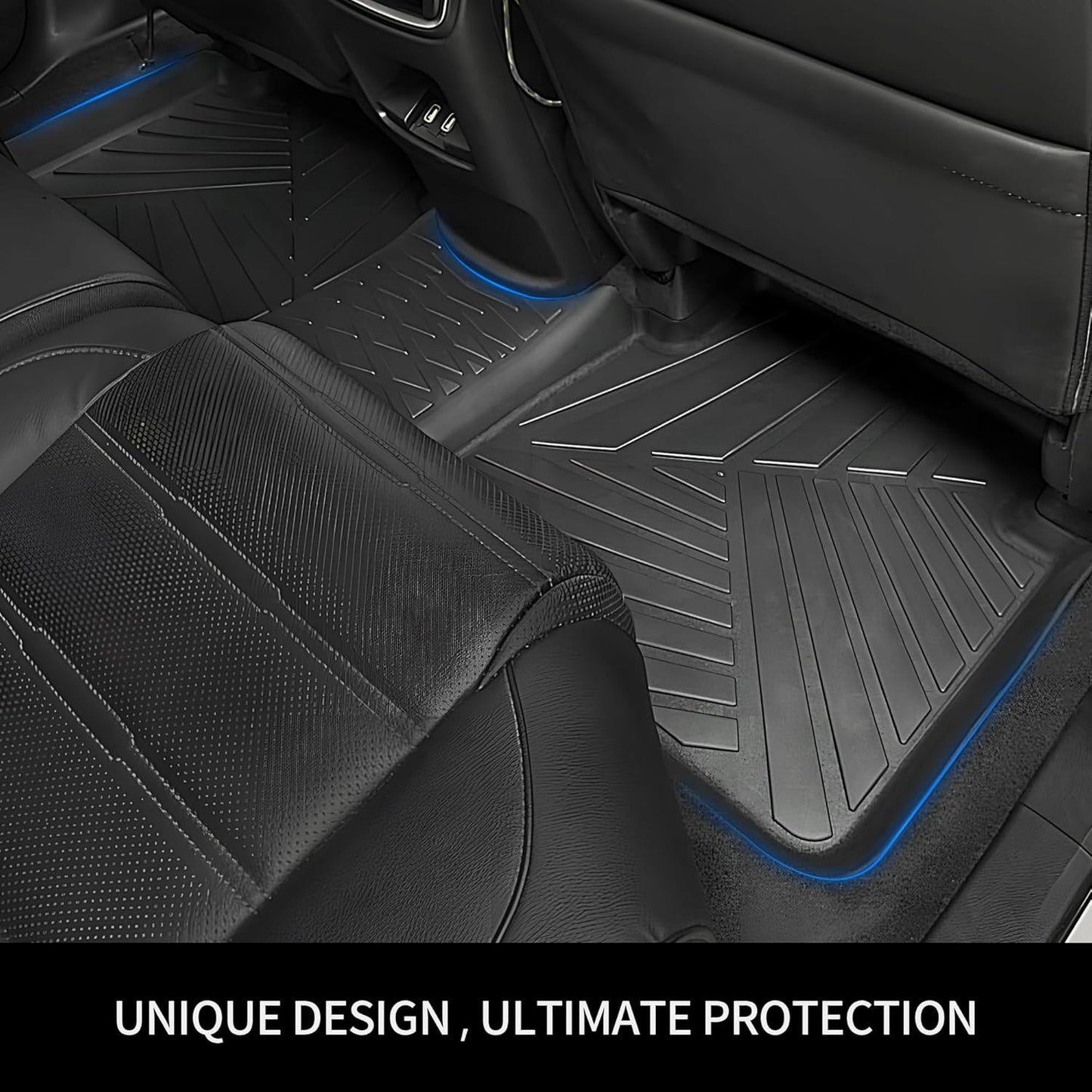 OEDRO Floor Mats Fit for 2017-2022 Honda CR-V (NOT for Hybrid), TPE All-Weather Custom Fit for Front, Rear & Cargo Mat in Lower Position, Honda CRV Mats Accessories, Black