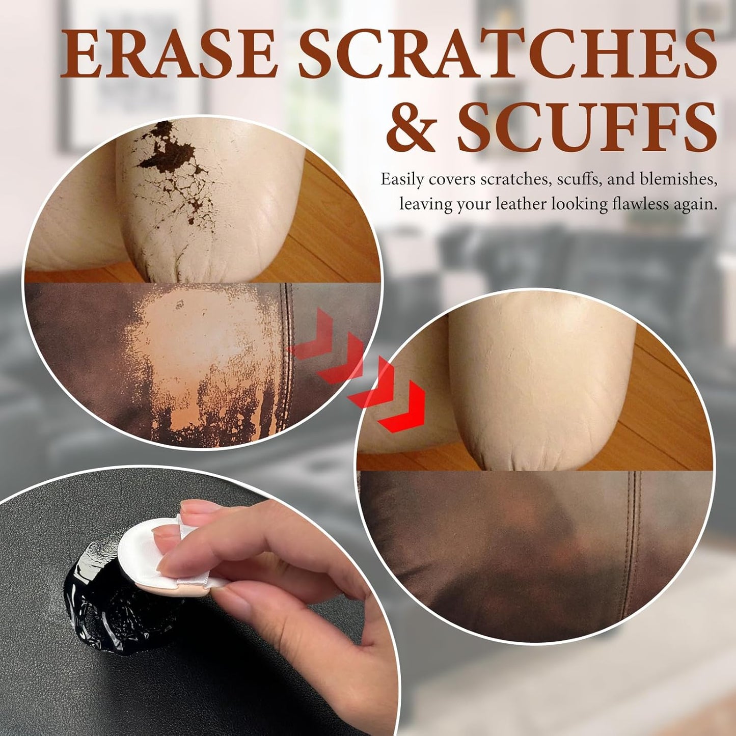 Leather Recoloring Balm Leather Color Restorer Scratch Repair Leather Paint for Furniture Couches Car Seats Shoes Bags Leather Dye and Restorer Restores Faded and Scratched Leather-Beige