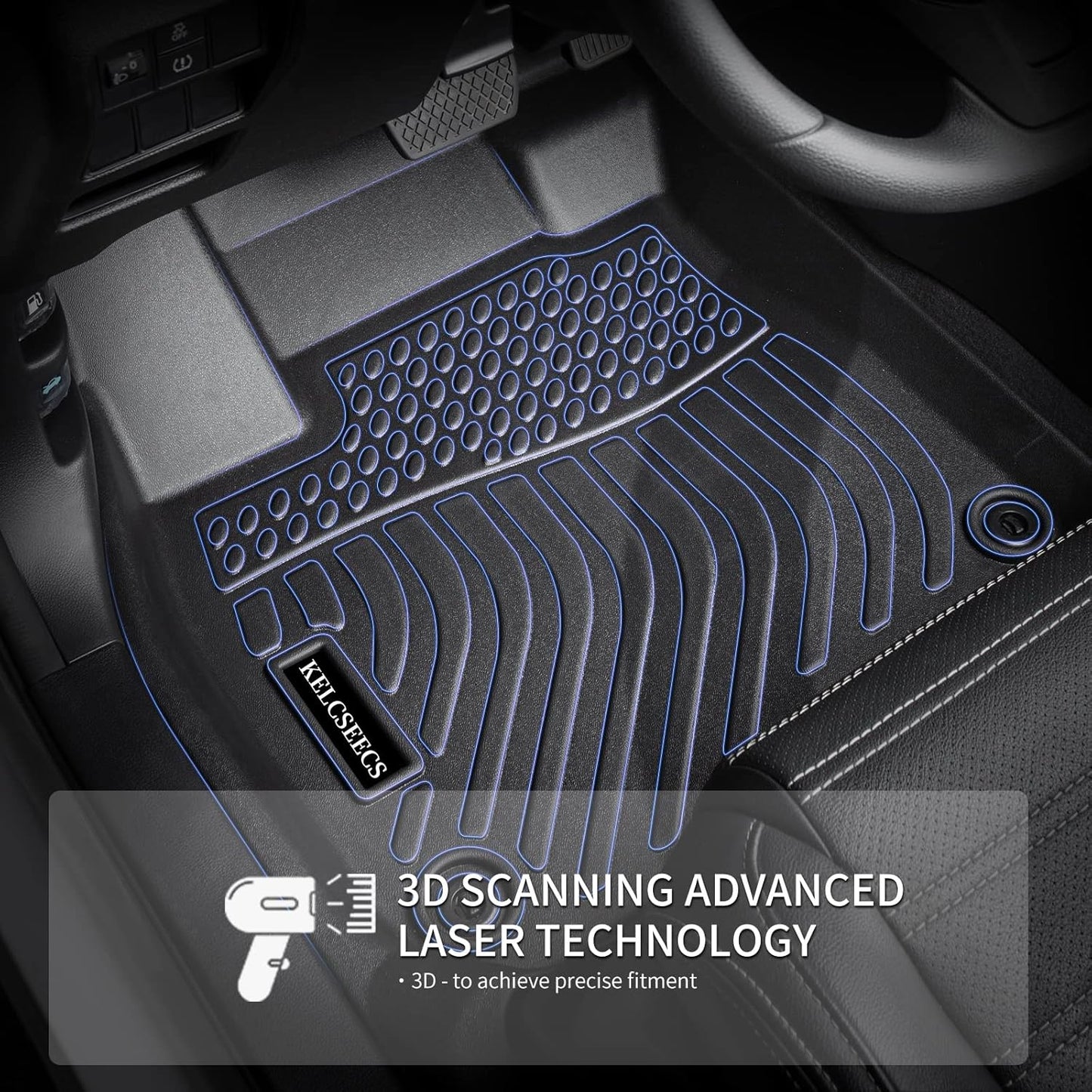 KELCSEECS Floor Mats & Cargo Liner for 2012 2013 2014 2015 2016 2017 Chevrolet Chevy Equinox & GMC Terrain/Terrain Denali All Weather Car Mats Cargo Mat Floor Liners Trunk Mat Trunk Liner Accessories