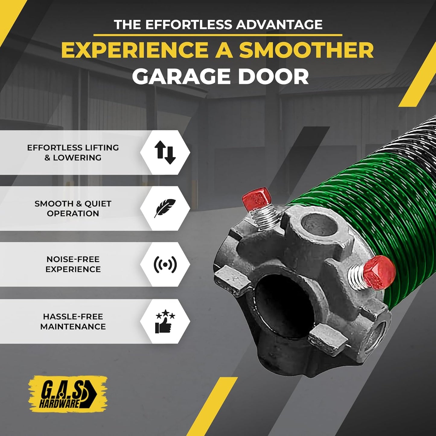 Garage Door Torsion Spring 243x1.75x36 Includes 1” Steel Bearing, Non-Slip Gloves, and Winding Bars for Left Side of Garage Door Precision E-Coating 5-Year Warranty Min. 30,000 Cycles (Red Cone)