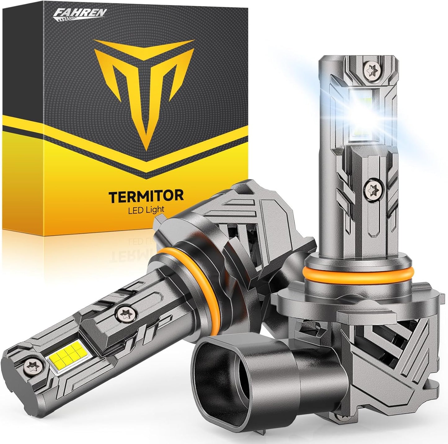 FAHREN Upgraded 9005 Light bulbs, 40000LM [Modern&Brightest] HB3 Fog Light Bulbs, 6500K Cool White, 1:1 Mini Size Quick Install Plug and Play, Pack of 2