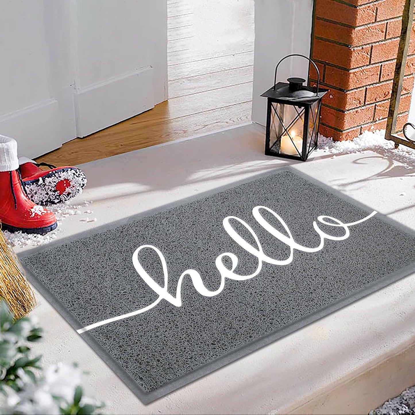 EARTHALL Funny Hello Mats Outdoor, Front Door Mat for Outside Entry, Doormat Outdor/Indoor Entrance, Front Door Rugs for Entryway Inside, Outside Mats for Home Entrance, Front Porch Decor 20"x32"