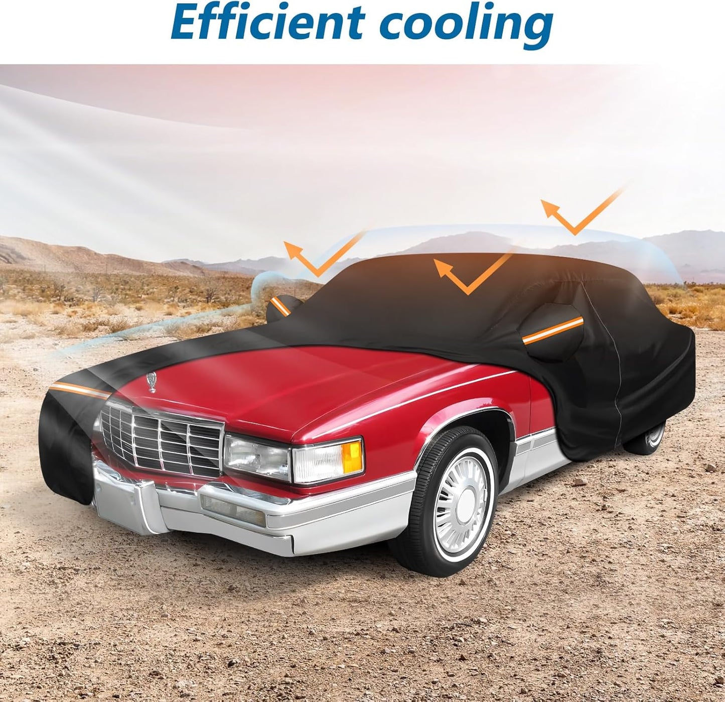 Car Cover for Cadillac Deville 1985-1993 Sedan 4 Door Waterproof All Weather Full Car Cover with Door Zipper Car Covers for Automobiles for Sun Rain Snow Protection