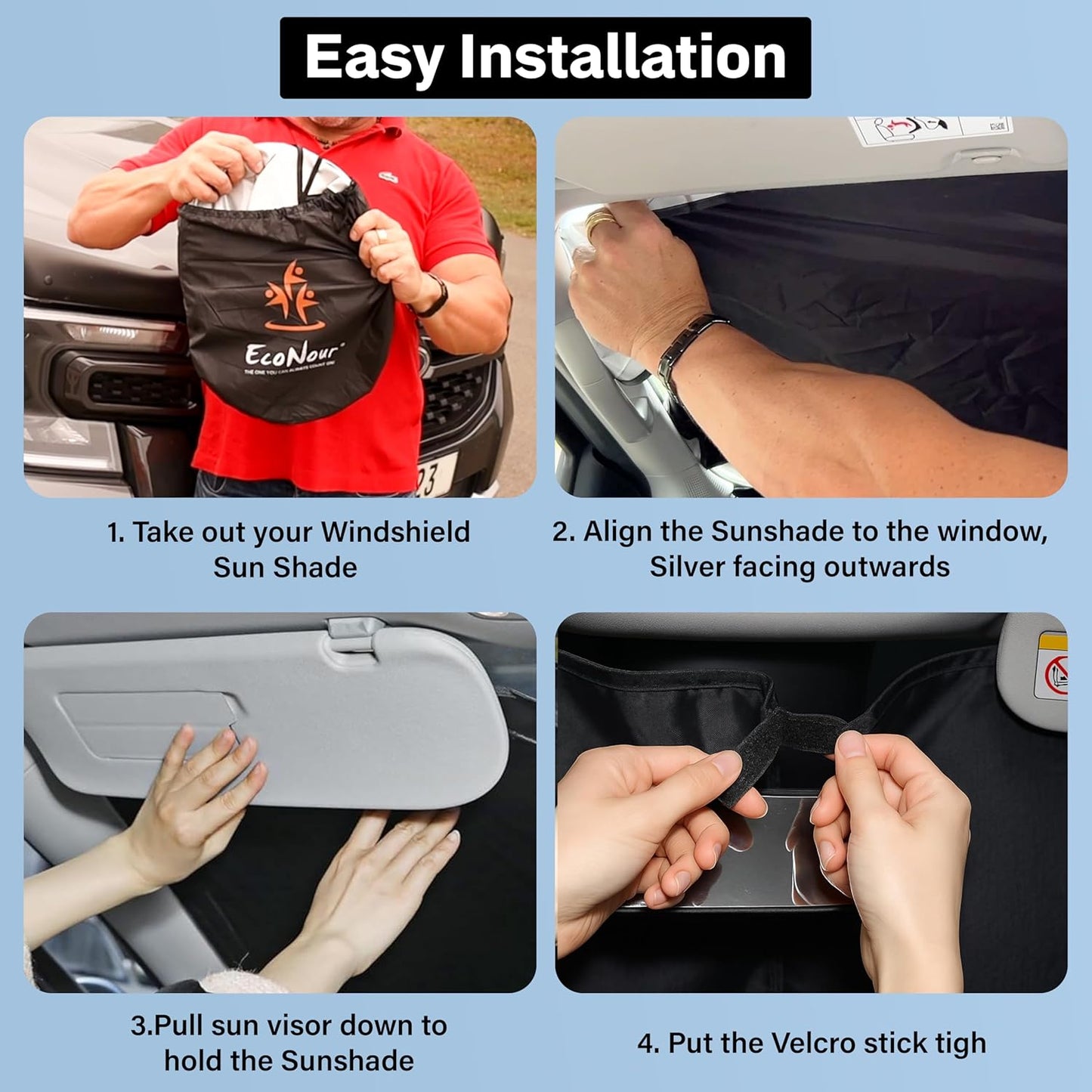 Econour Windshield Sun Shade for 2016-2021 Hyundai Tucson Window Sun Visor Protector Foldable Blocks UV Rays Keep Your Car Cooler (Not for 2022 Tucson)