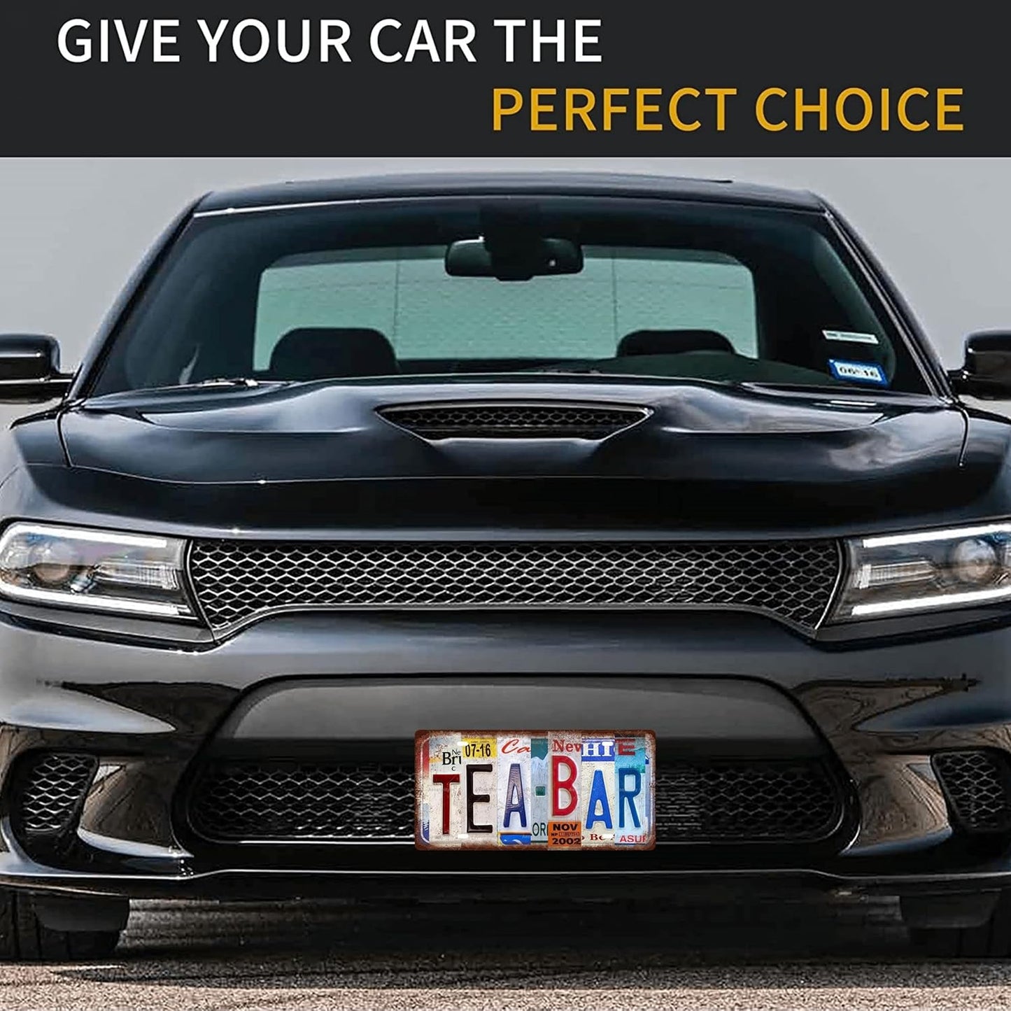 TEA BAR Space Vintage Metal Tin Sign License Plate Bar Cafe Garage Cave Home Room Wall Bathroom Farmhouse Garden Porch Patio Decor, 12 x 6 Inch