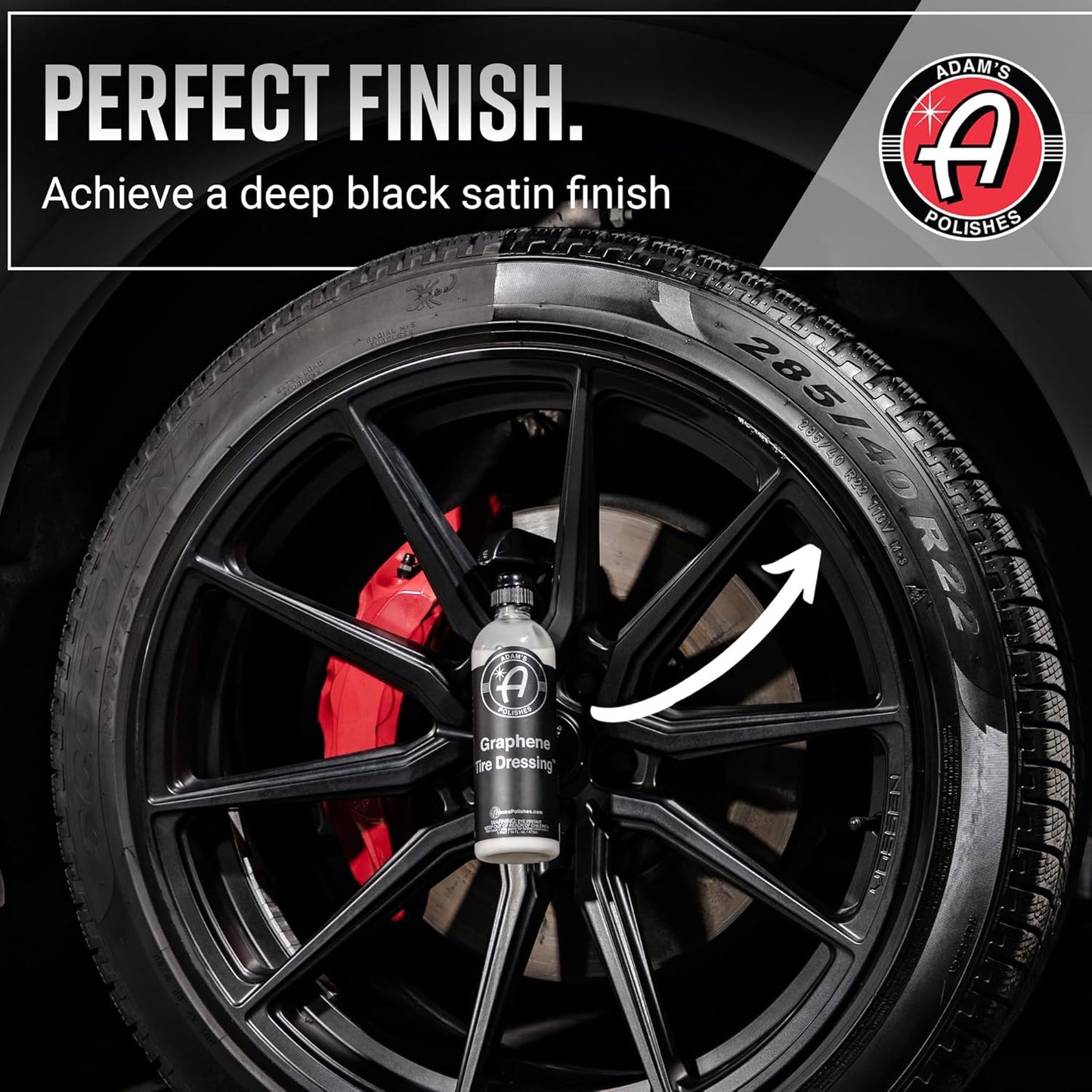 Adam's Polishes Graphene Tire Dressing - Deep Black Finish W/Graphene Non Greasy Car Detailing Use W/Tire Applicator After Tire Cleaner & Wheel Cleaner | Ceramic Coating Like Tire Protection (2-Pack)