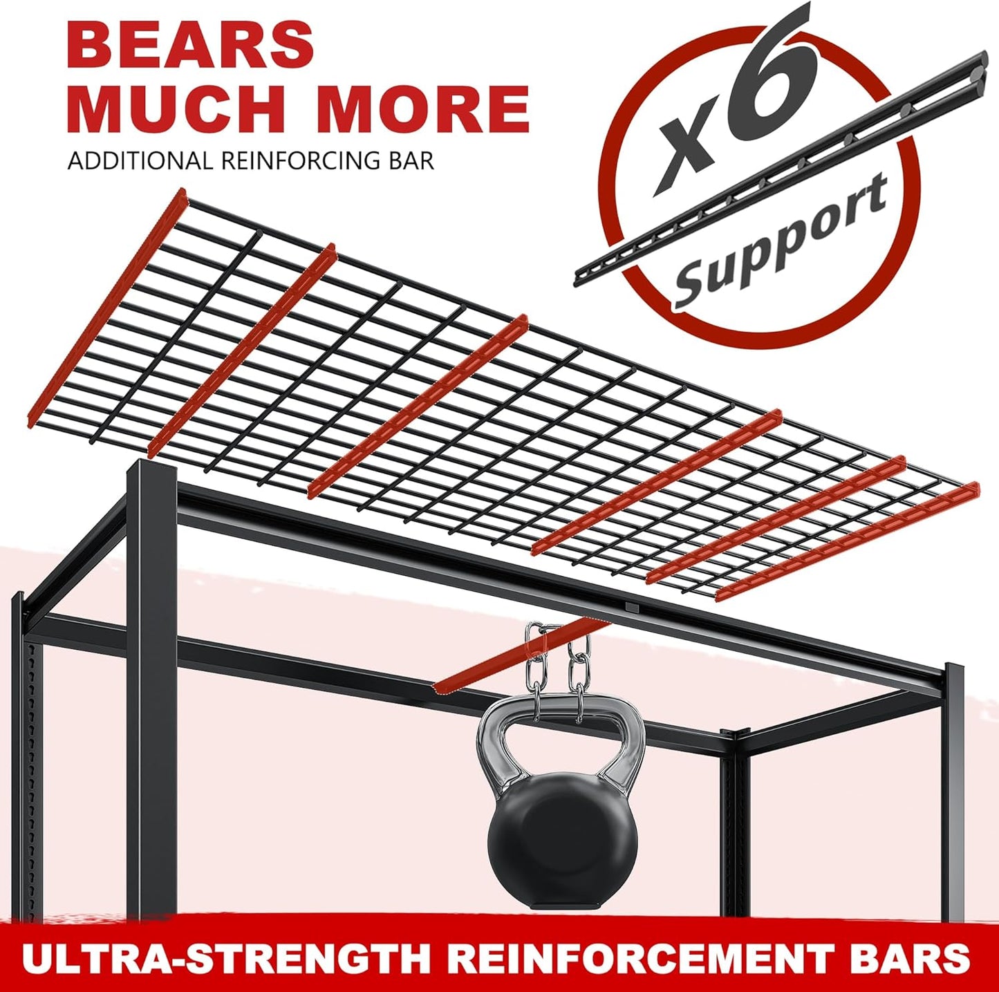 REIBII 3500LBS Garage Shelving, Adjustable Storage Shelves Heavy Duty, 6 Tier Heavy Duty Shelving, Metal Shelving Unit for Warehouse, Basement, Industrial, 55" W x 26" D x 84" H, Black, 4 Pack