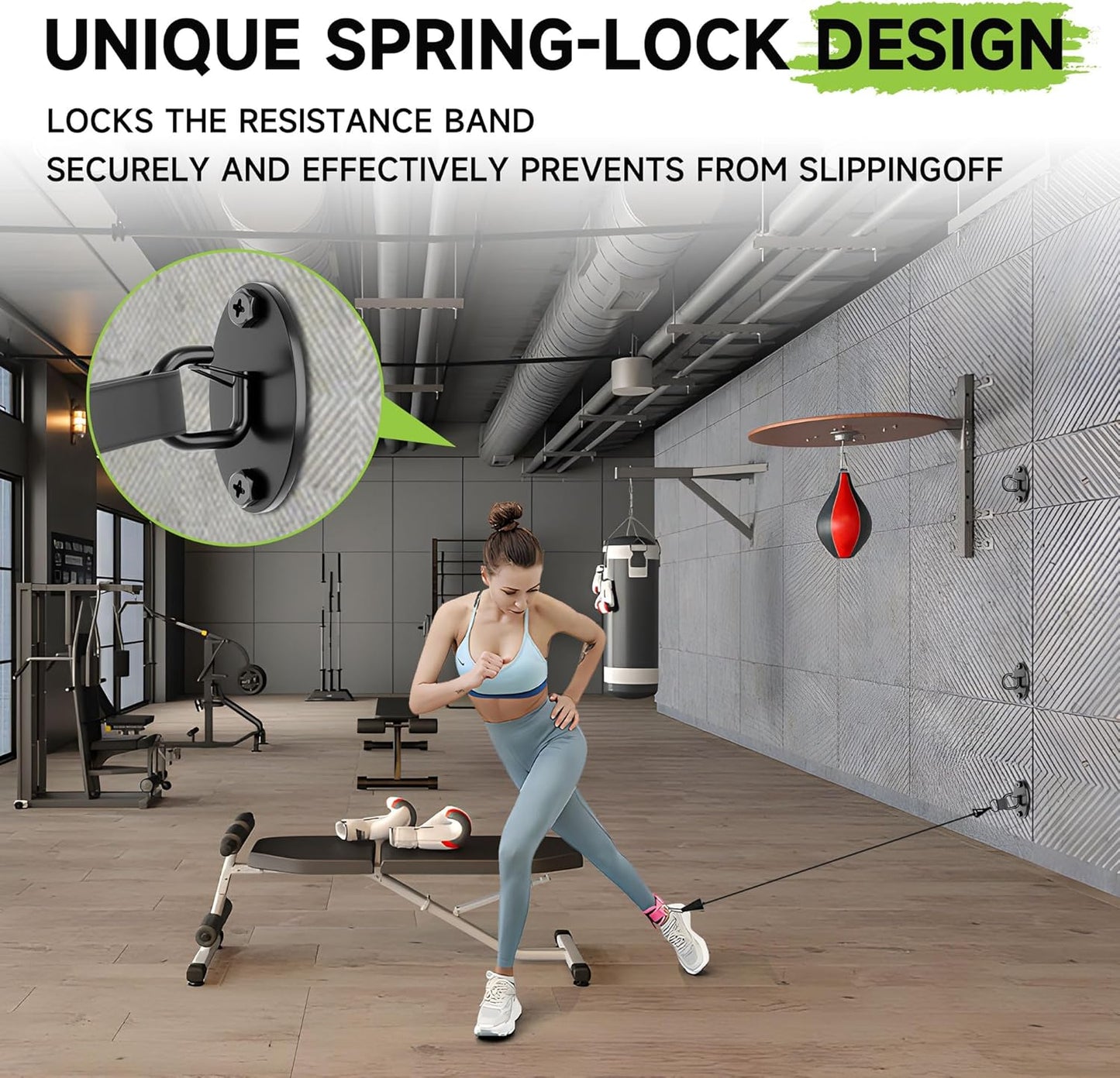 Resistance Band Wall Anchors System, Wall Mount Workout Anchors for Exercise Bands
