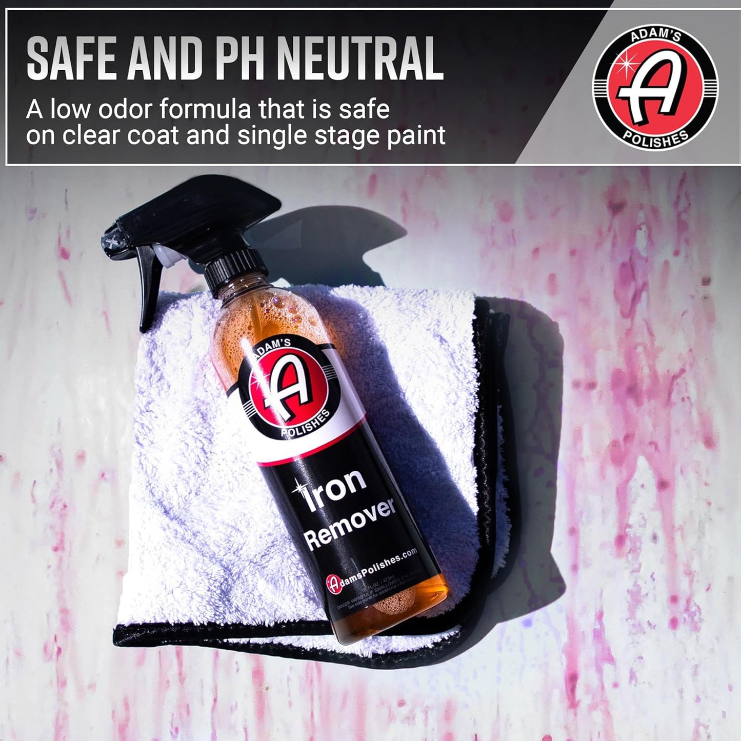 Adam's Iron Remover (16oz, 2 Pack) - Fallout & Iron Remover Spray for Car Detailing Removes Iron Particles in Auto Paint, Wheels, Motorcycle, RV & Boat - Use Before Clay Bar, Wax or Car Wash