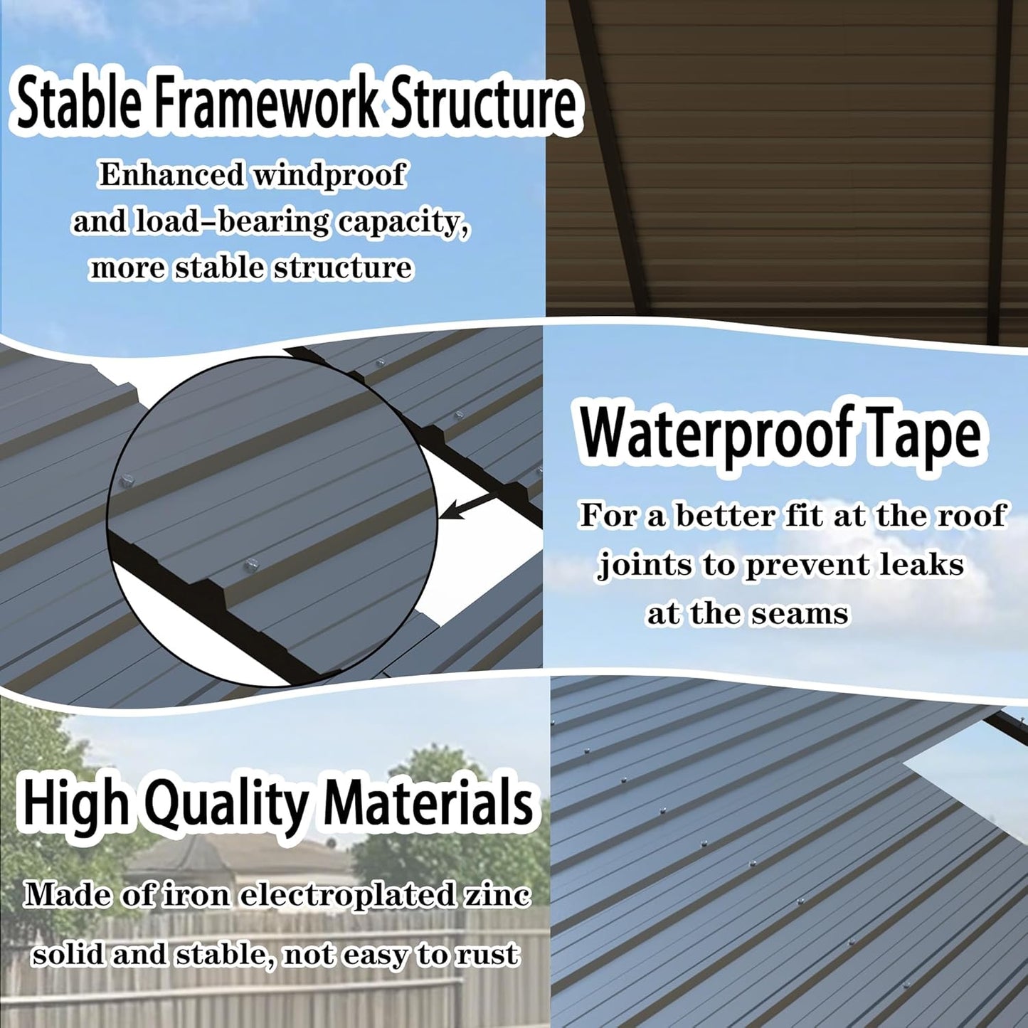 Heavy Duty Metal Carport 20x20 ft Galvanized Steel Carport Shelter for 2 Car Extra Large Canopy for Dual Vehicle, RV Boat Storage All Weather Protection Garage Party Tent (10X20FT)