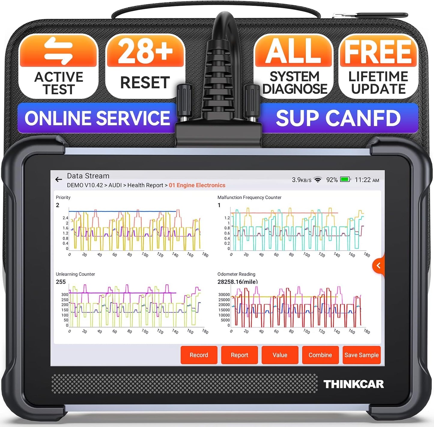 TK672 Bidirectional Scan Tool, Full System OBD2 Scanner Diagnostic Tool, 28 Reset,Scanner for Car with Action Test, CAN FD, Free Lifetime Upgrade